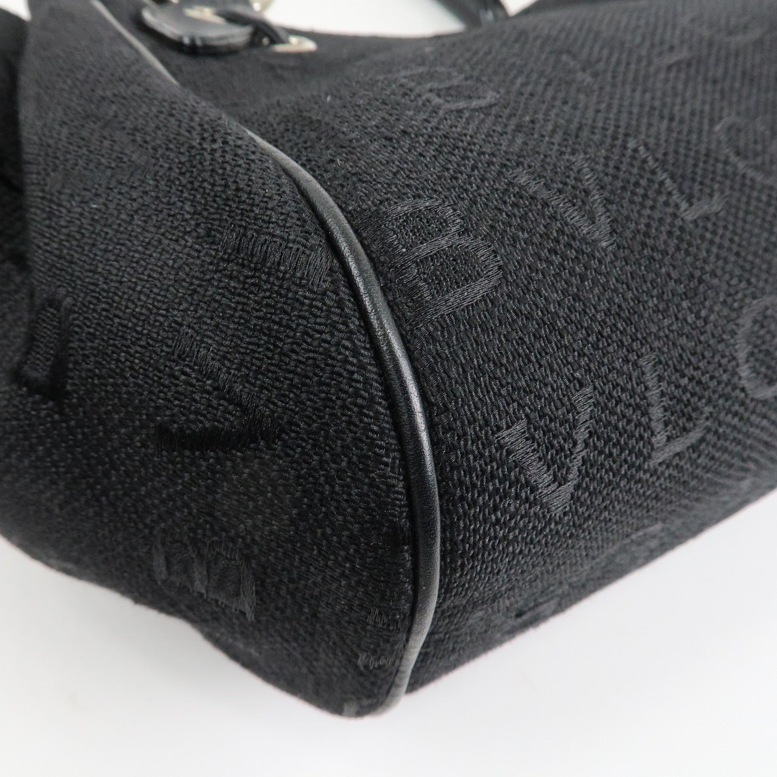 BVLGARI Logo Mania Leather Canvas Tote bag Hand Bag Black Used