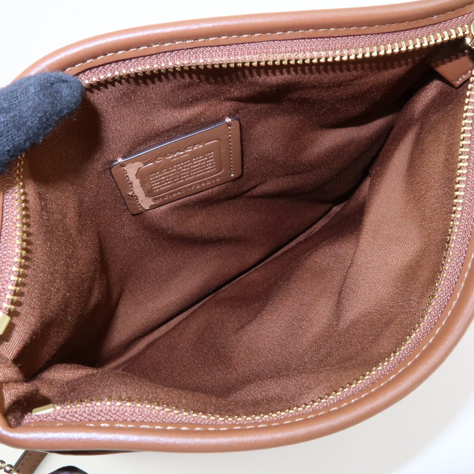 COACH Signature PVC Leather Shoulder Bag Crossbody Bag Brown