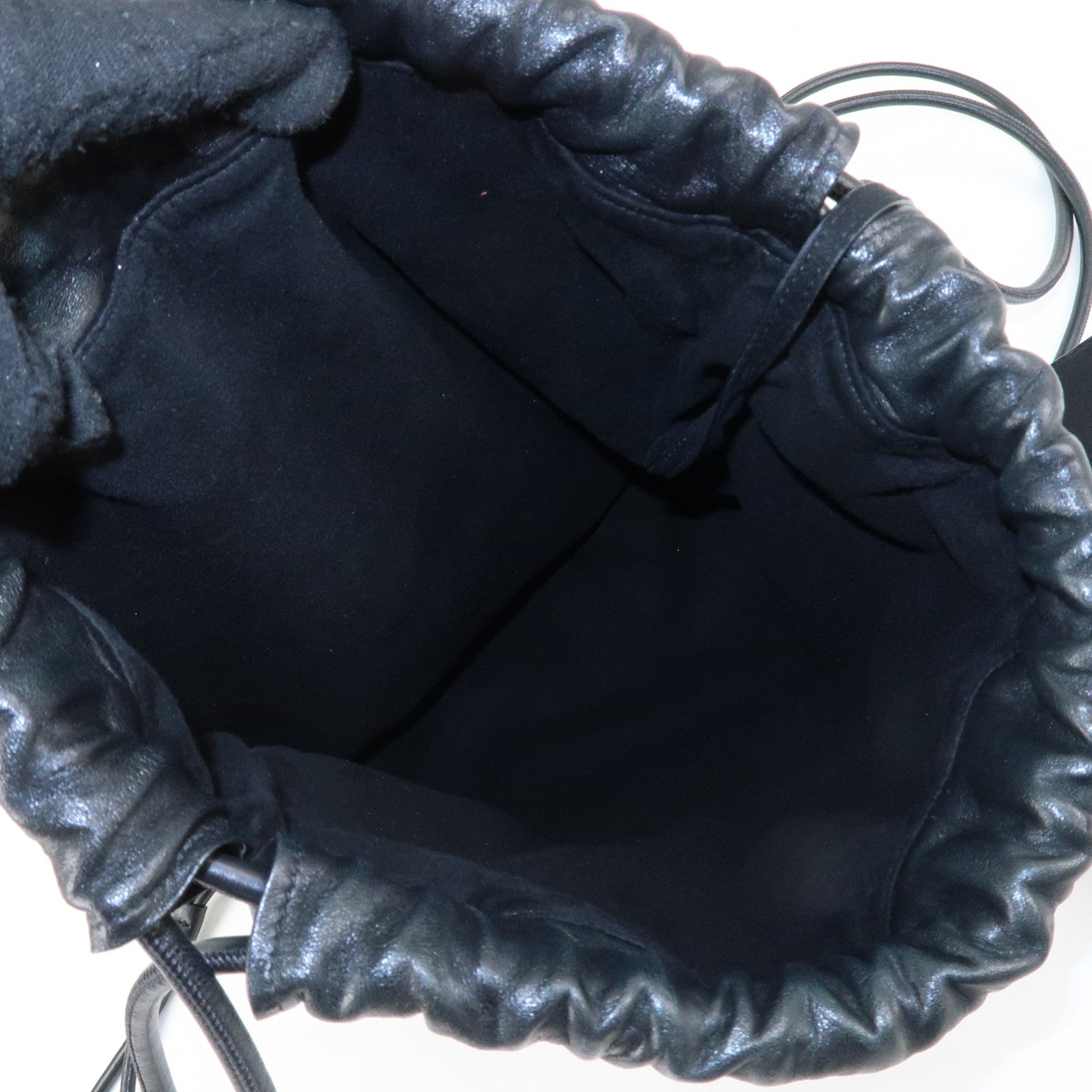 SAINT LAURENT PARIS Leather BackPack Rucksack Black Used