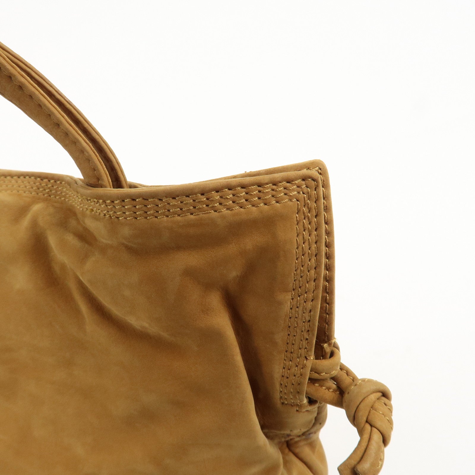 LOEWE Anagram Suede Drawstring Hand Bag Brown