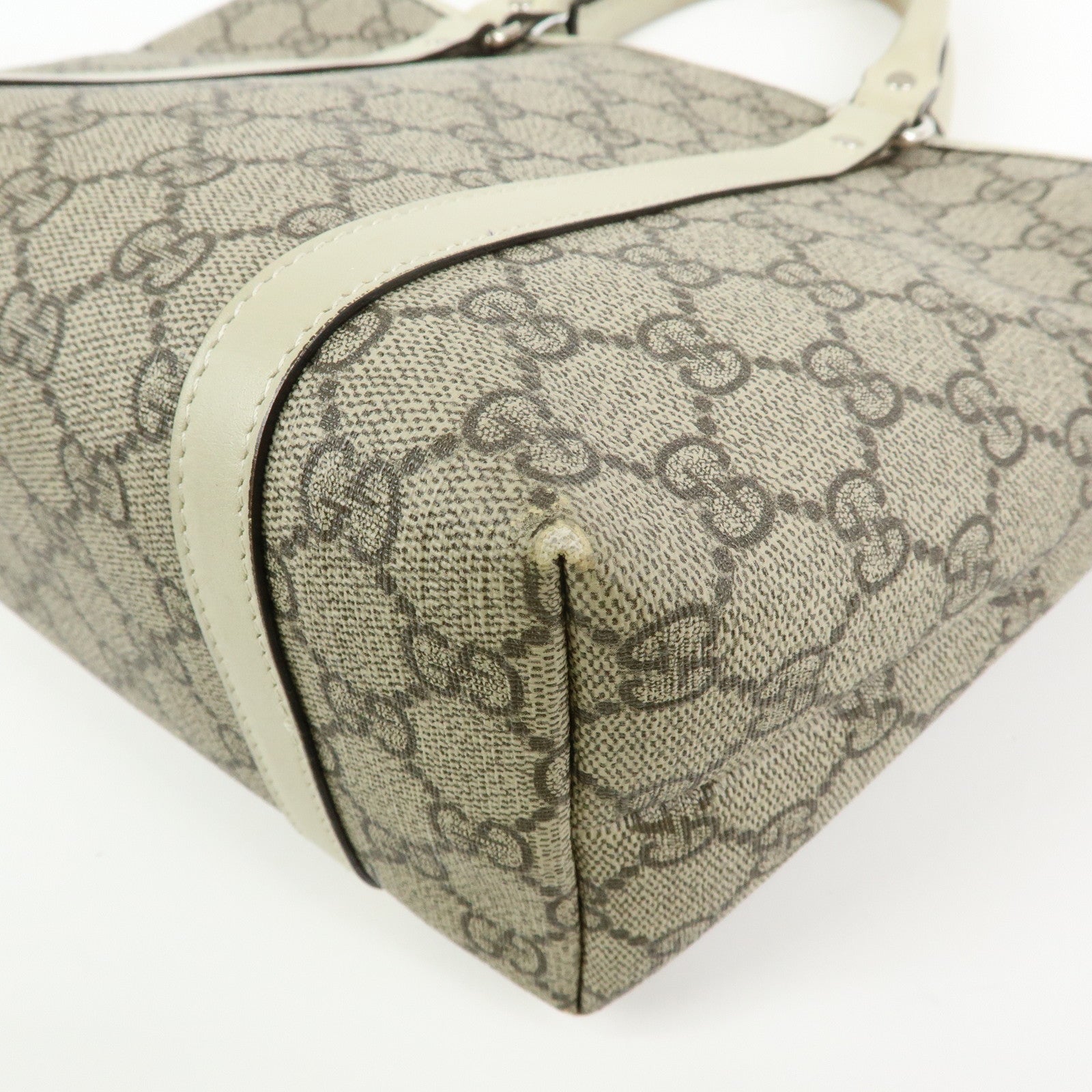 GUCCI GG Supreme Leather Tote Bag Hand Bag Beige 297557