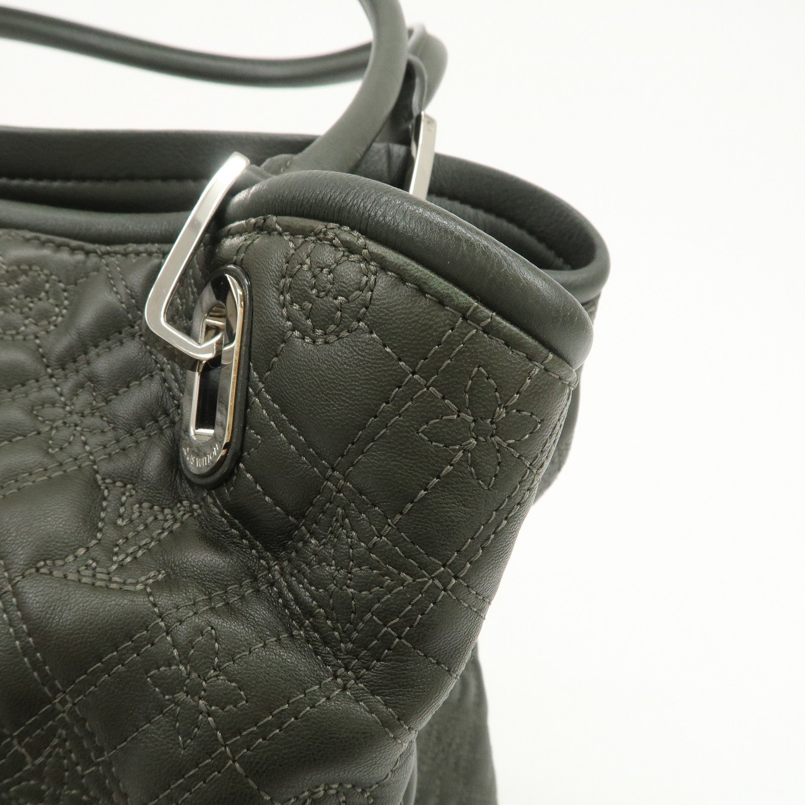 Louis Vuitton Monogram Antheia PM Leather Hand Bag Dark Green