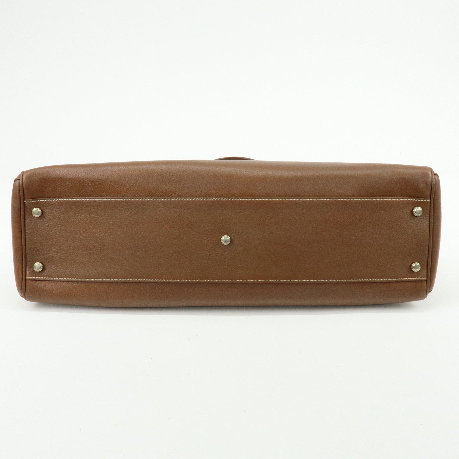 Cartier Marcello de Cartier Leather Hand Bag Tote Bag Brown