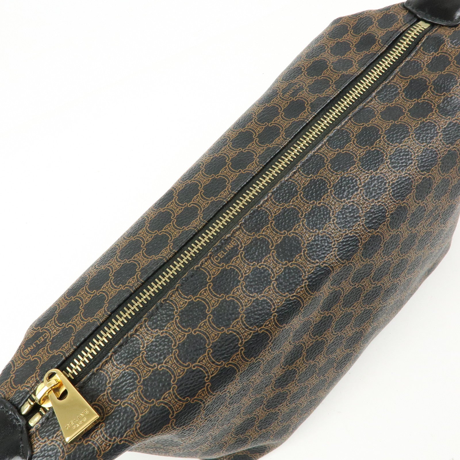 CELINE Macadam PVC Leather Mini Hand Bag Brown Black