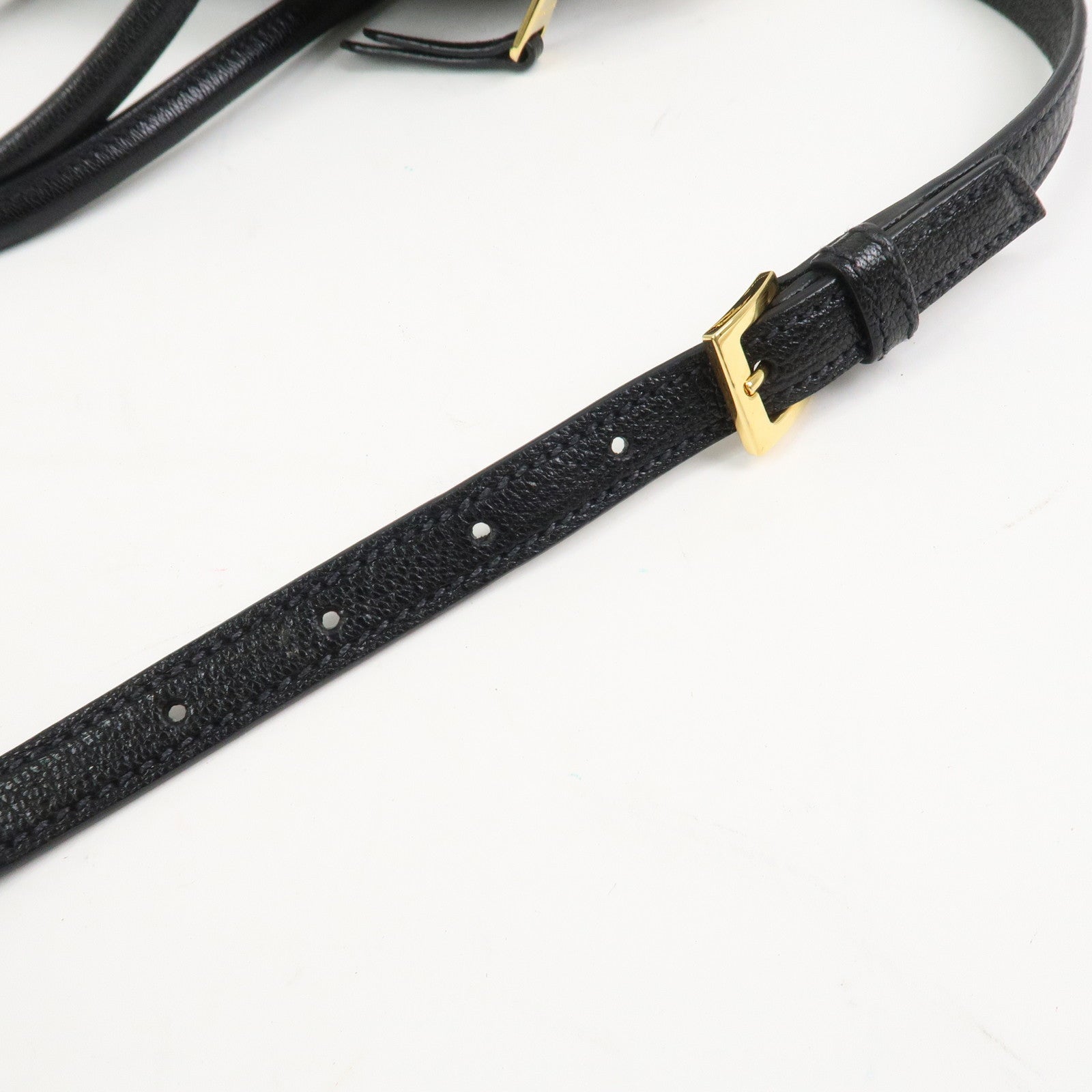 MIU MIU MADRAS Leather 2Way Bag Hand Bag Shoulder Bag Black