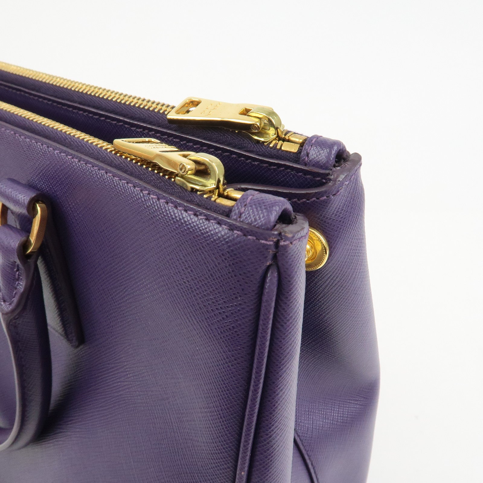 PRADA Saffiano Leather Galleria 2Way Bag Hand Bag Purple BN1786