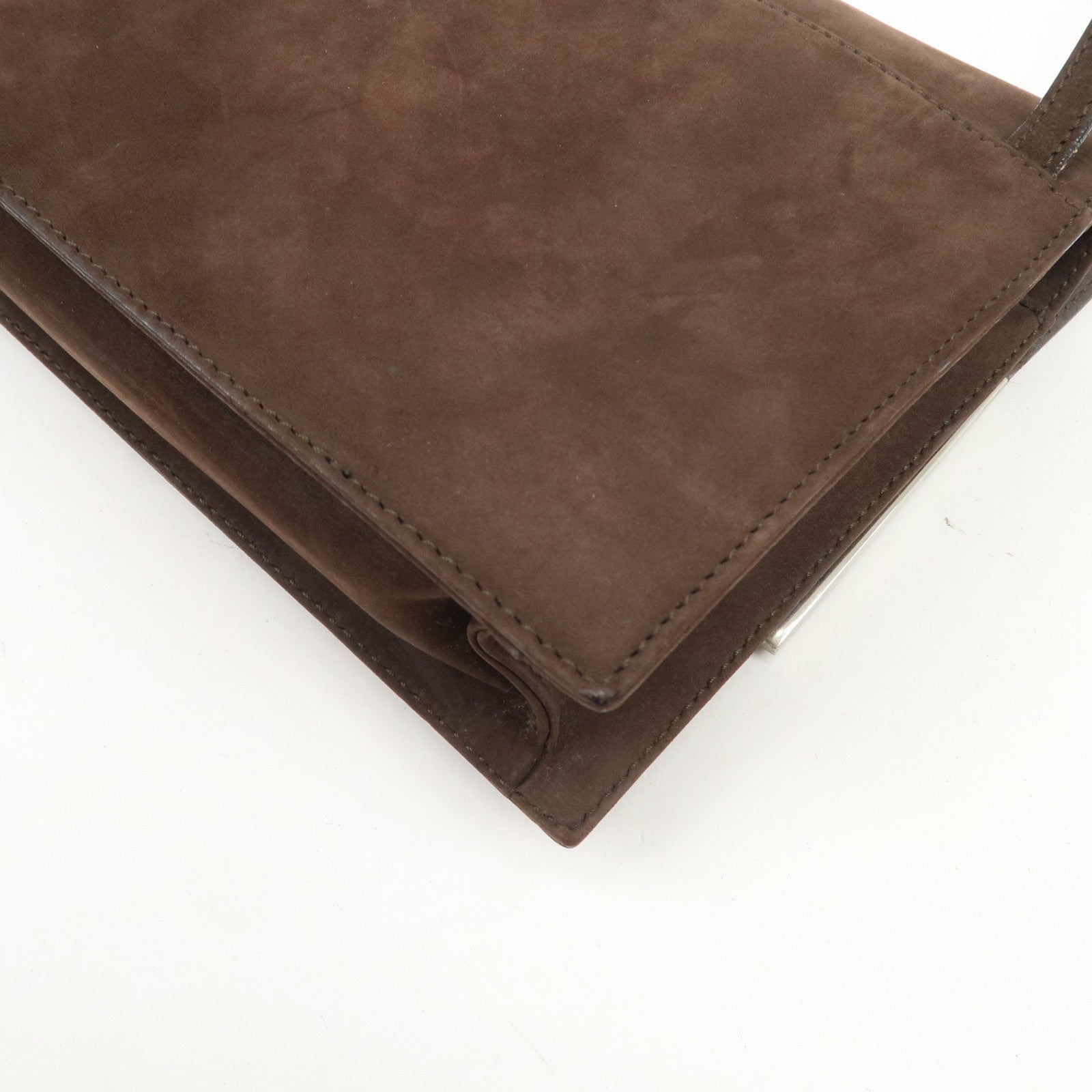 Ferragamo Leather Shoulder Bag Hand Bag Brown