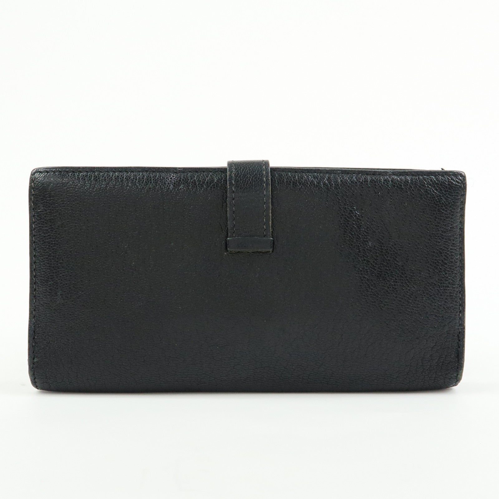 HERMES Bテゥarn Classic Chevre Long Wallet □I Stamped Black