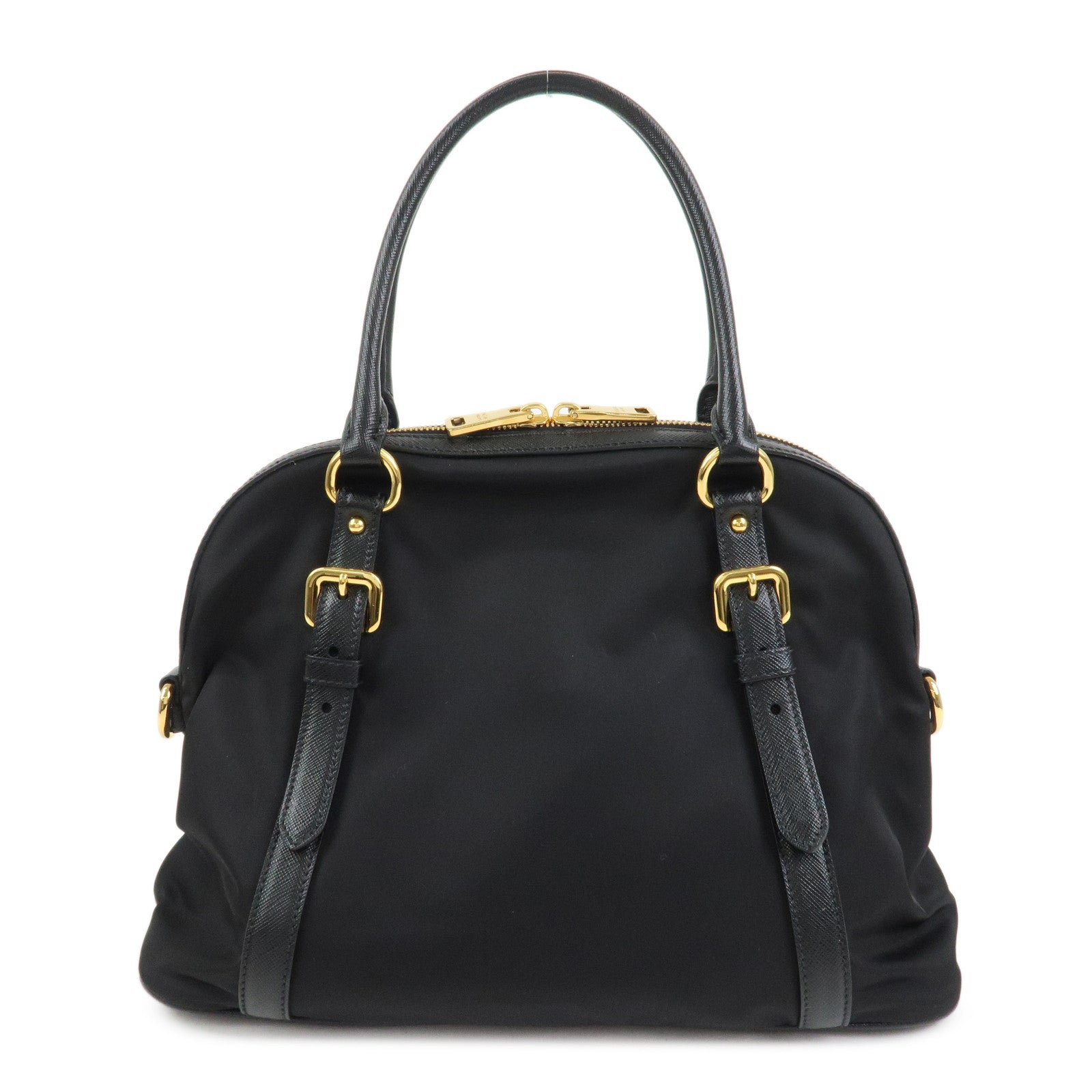 PRADA Tessuto Nylon Saffiano Leather 2Way Hand Shoulder Bag 1BB013