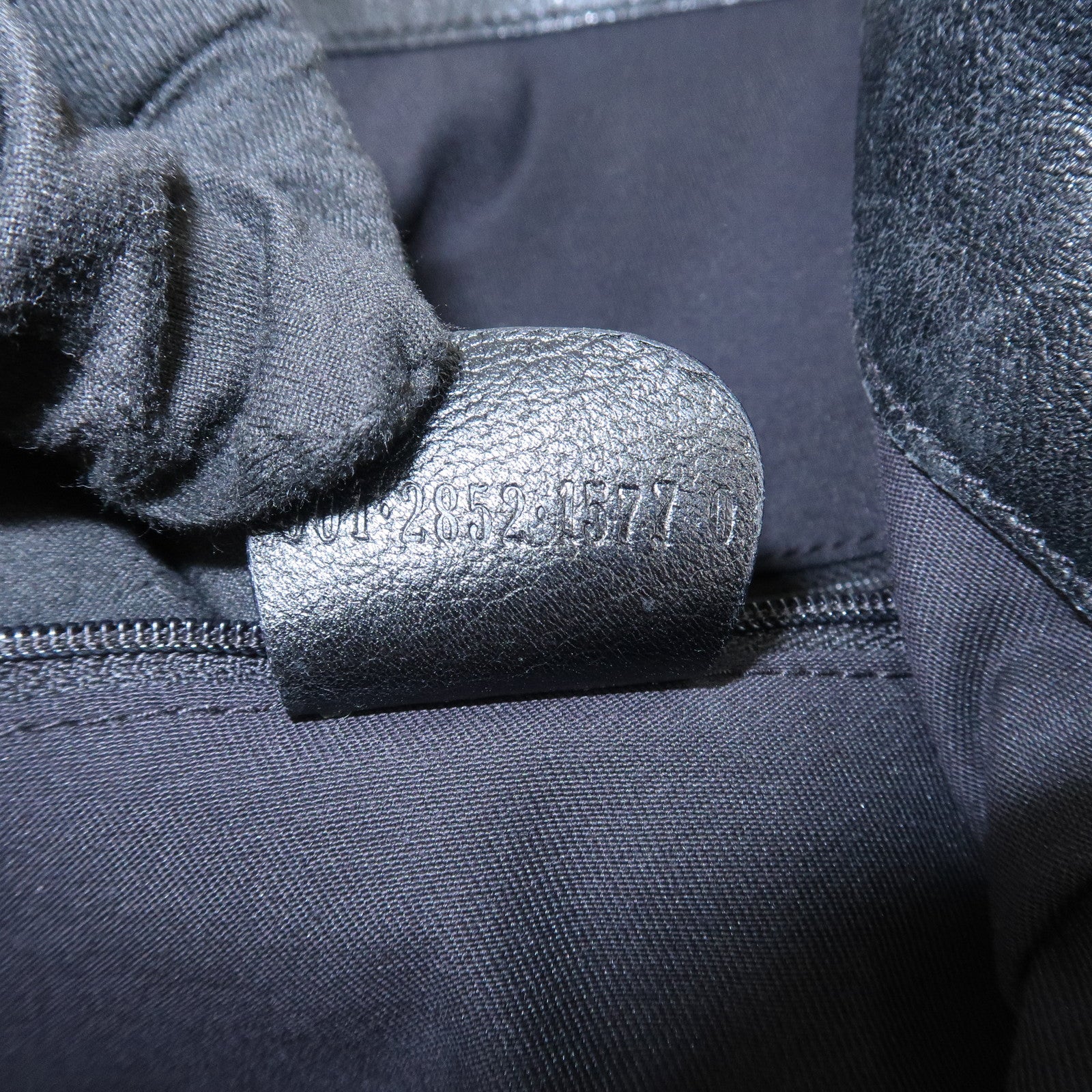 GUCCI Bamboo Leather 2Way Hand Bag Shoulder Bag Black 001郢晢スサ2852