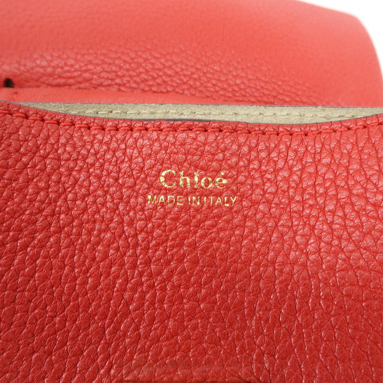 Chloe Drew Leather Chain Shoulder Bag Crossbody Bag Red