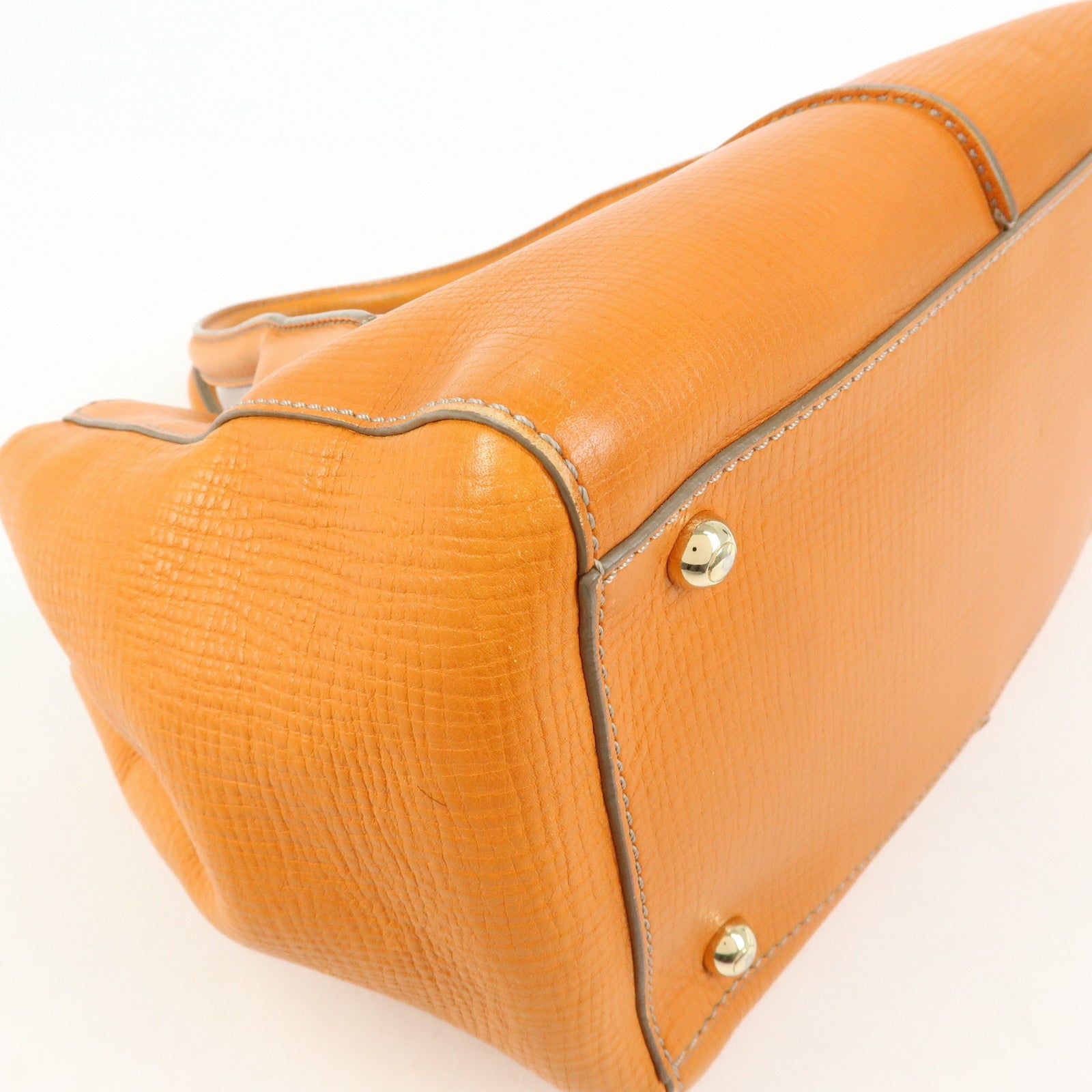 TOD'S D Styling Leather 2Way Bag Hand Bag Shoulder Bag Orange