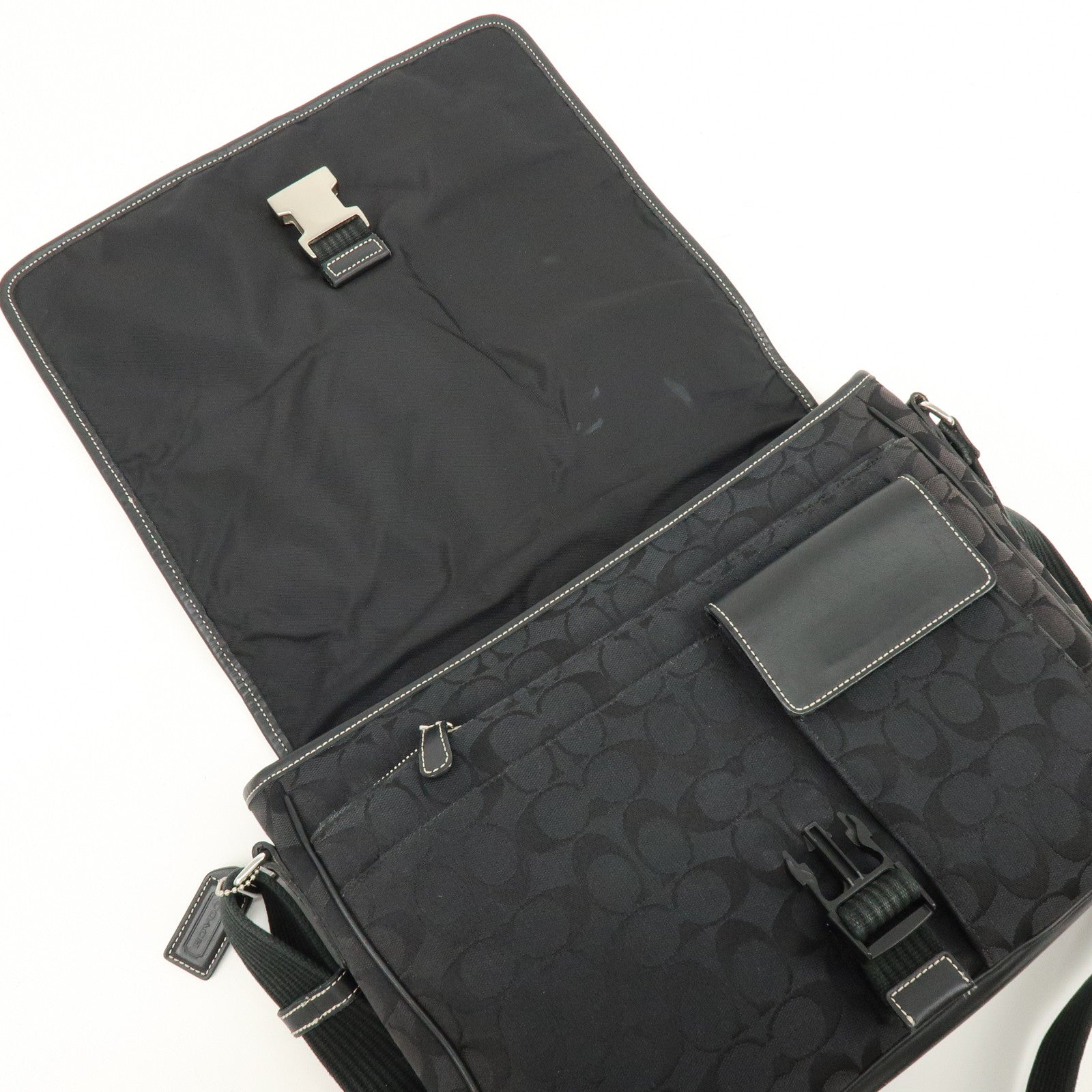 COACH Signature Set of 2 Shoulder Bag Crossbody Bag Black Brown