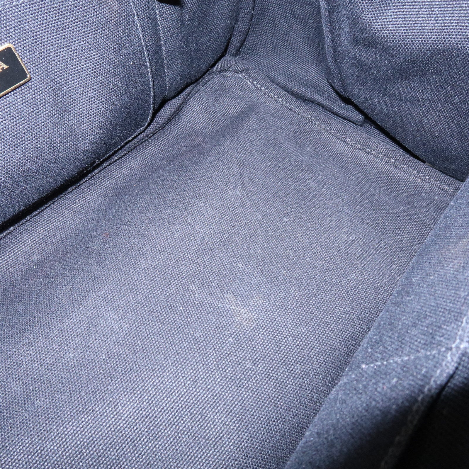 PRADA Canapa Canvas Tote Bag Hand 2Way Bag Black BN1877