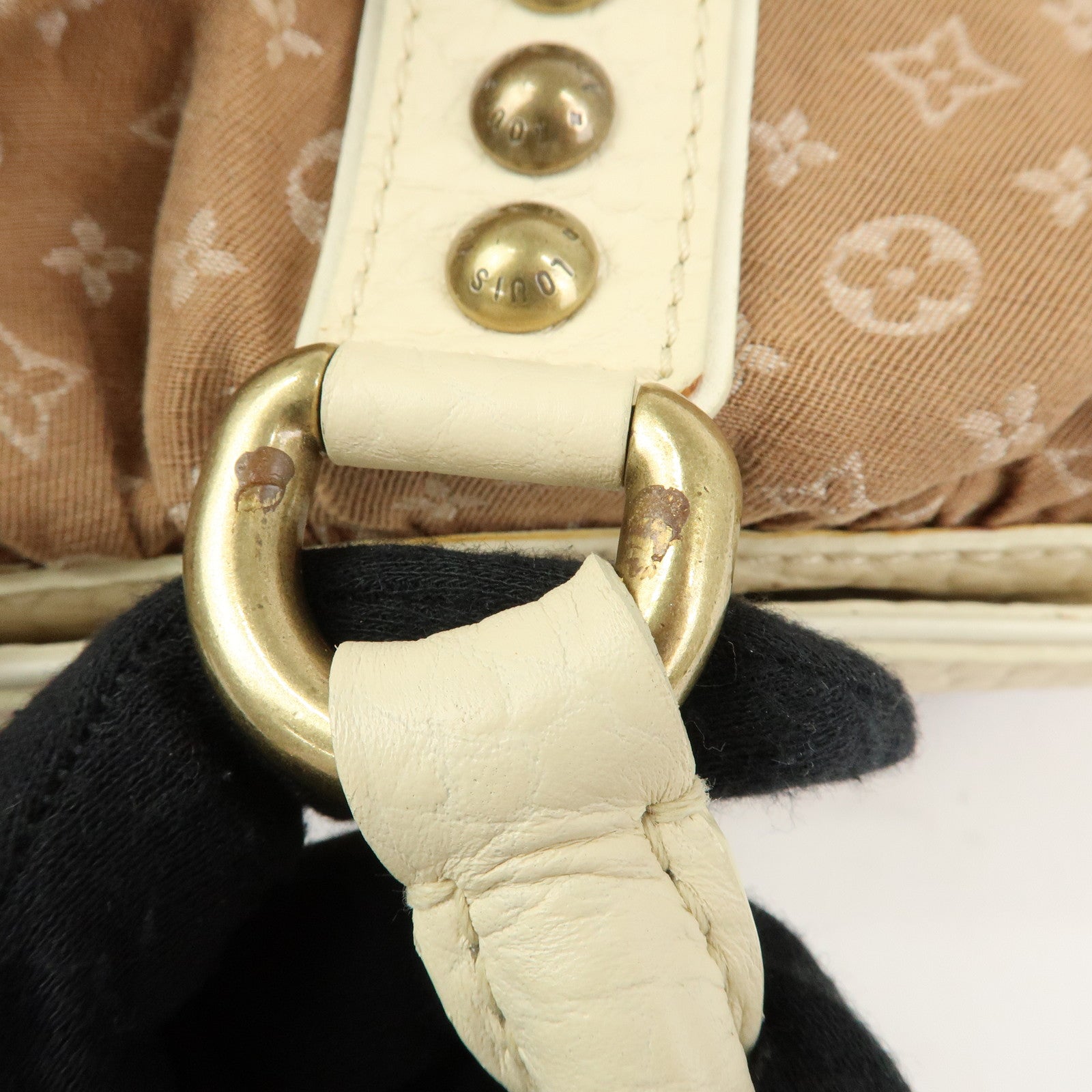 Louis Vuitton Monogram Mini Lin Trapes GM Hand Bag Camel M40060