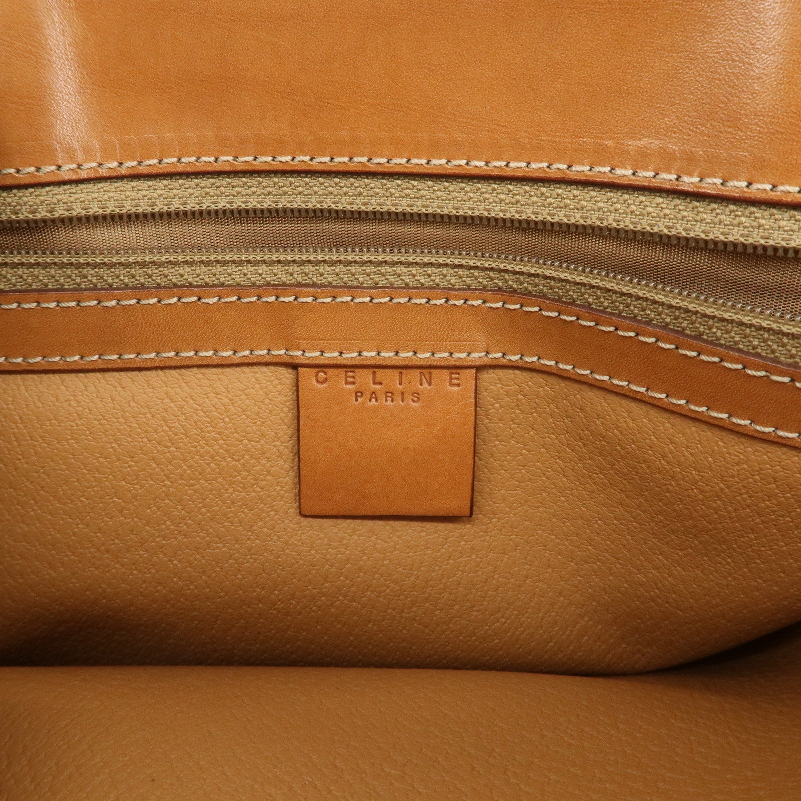 CELINE Macadam PVC Leather Tote Bag Hand Bag Brown