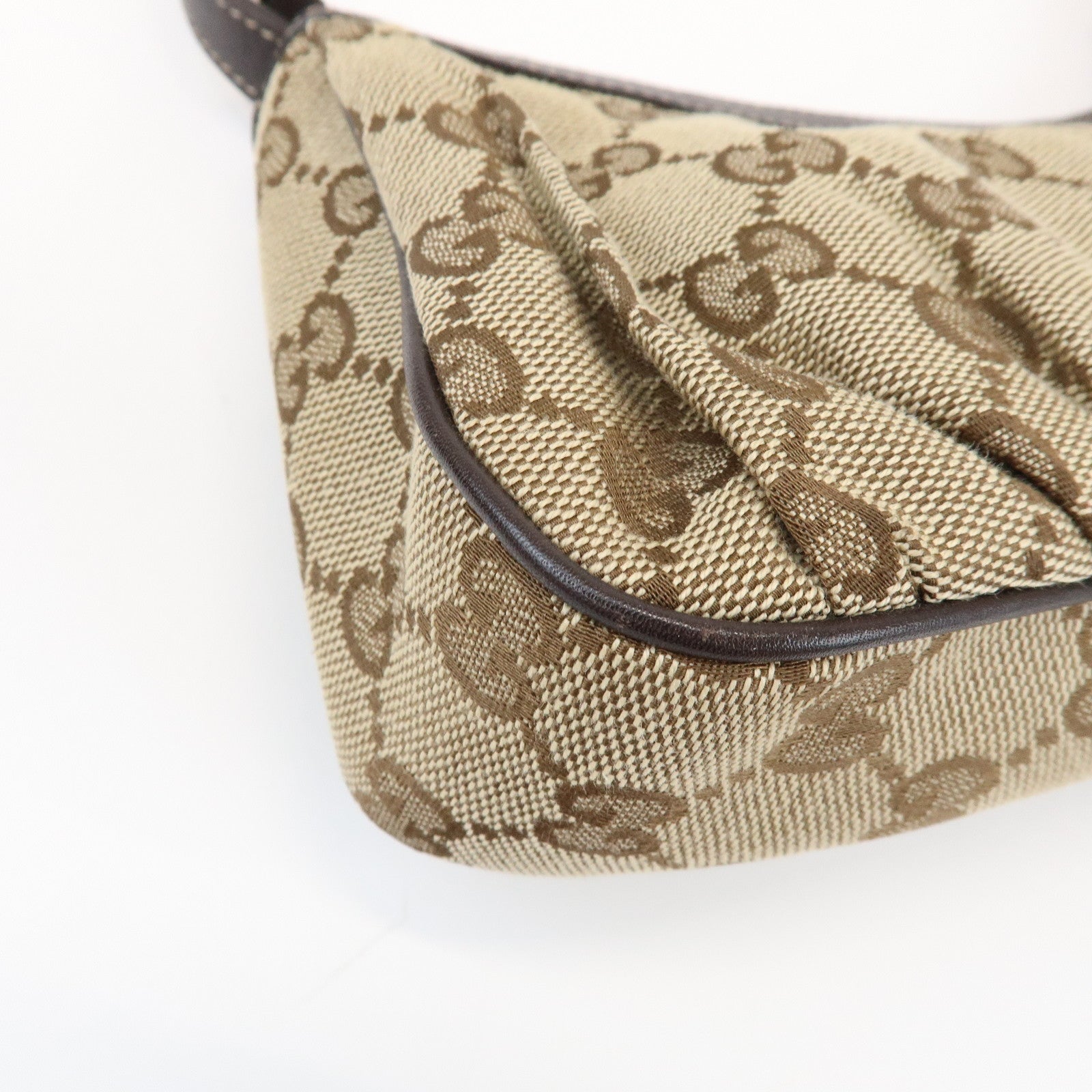 GUCCI Lovely Heart GG Canvas Leather Hand Bag Shoulder Bag 245938