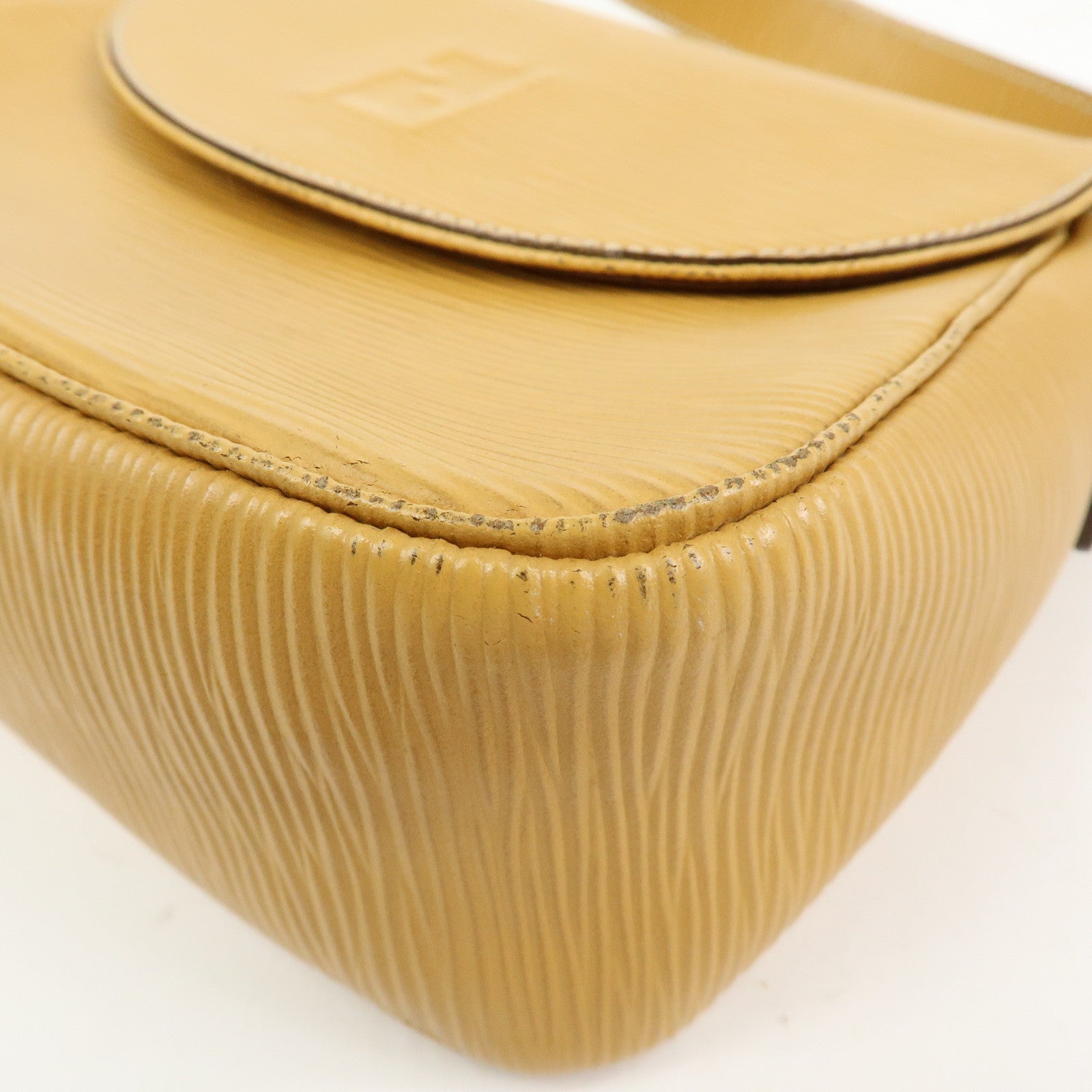 FENDI Logo Leather Shoulder Bag Crossbody Bag Yellow