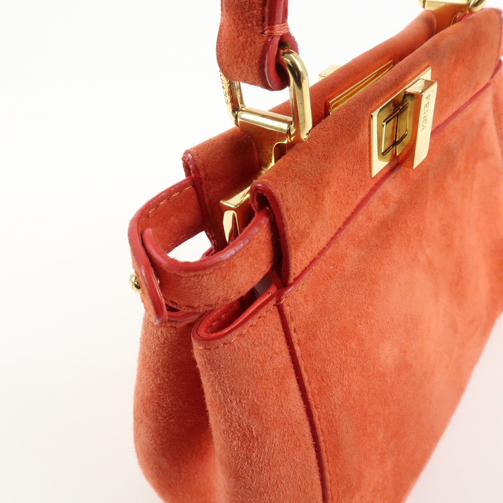 FENDI Peekaboo XS Suede 2Way Hand Bag Shoulder Crossbody Bag 8BN309