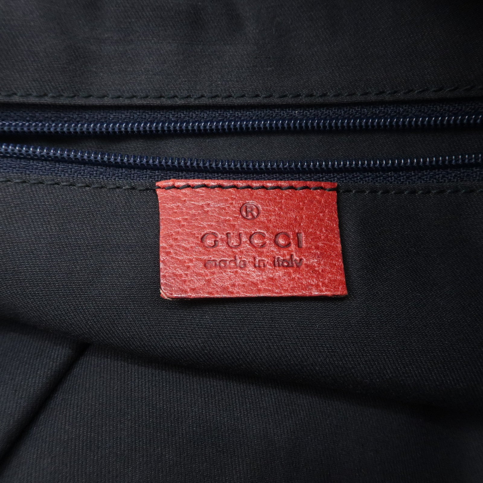 GUCCI Abbey GG Canvas Leather Hand Bag Red Navy 130739