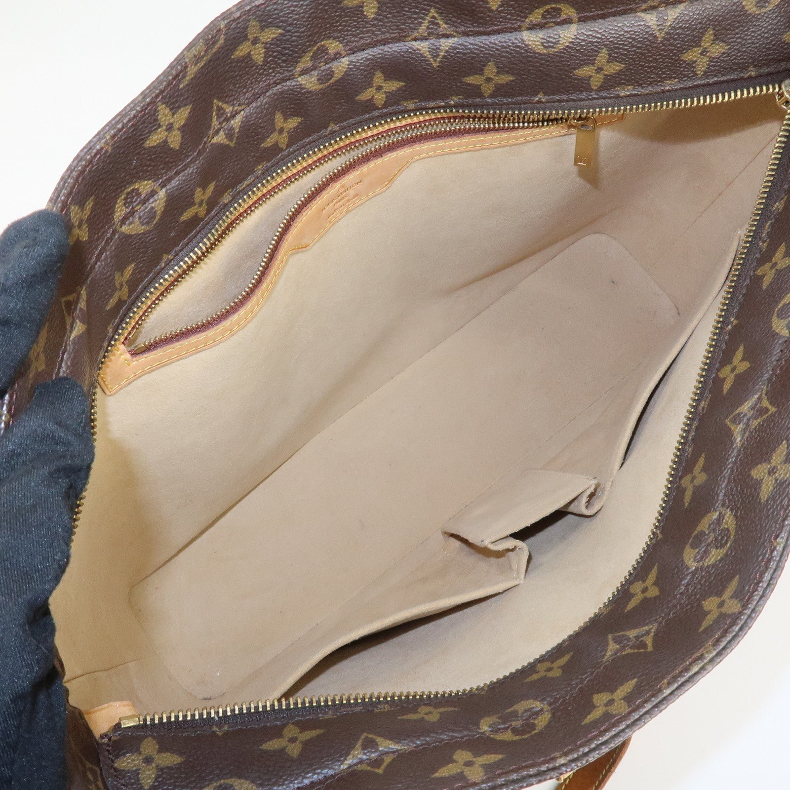 Louis Vuitton Monogram Luco Tote Bag Hand Bag Brown M51155 Used