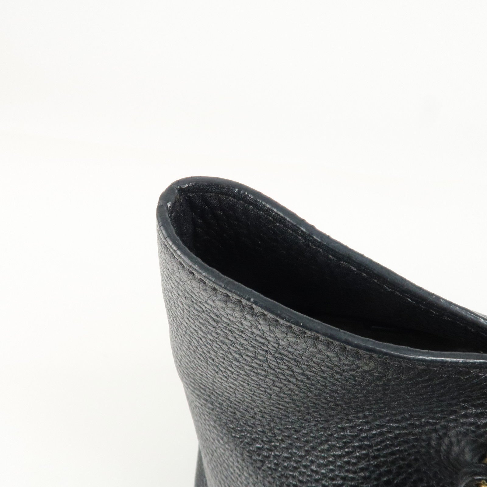 PRADA Logo Leather Tote Bag Shoulder Bag Black 1BG100 Used