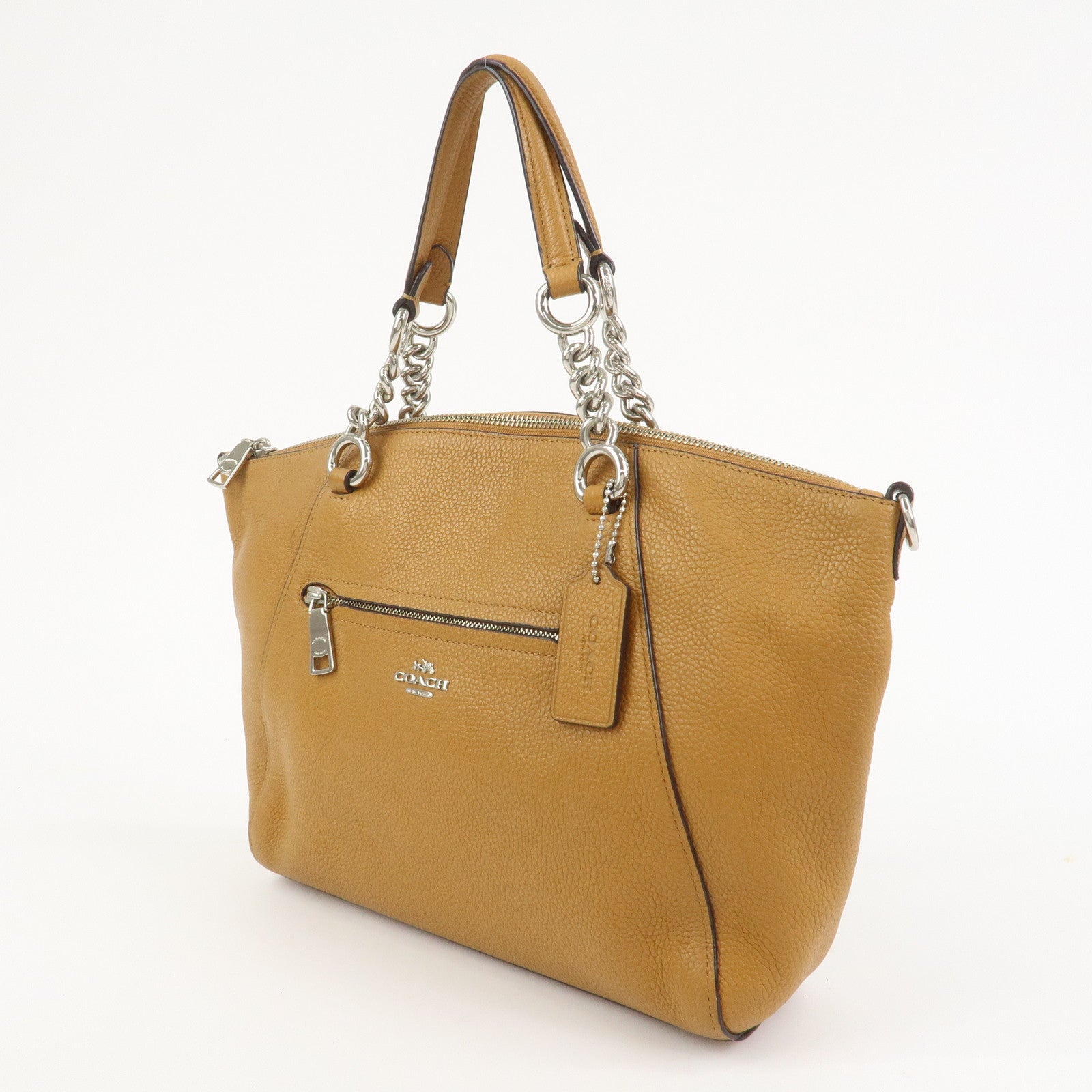 COACH Prairie Leather 2Way Shoulder Bag Hand Bag Brown