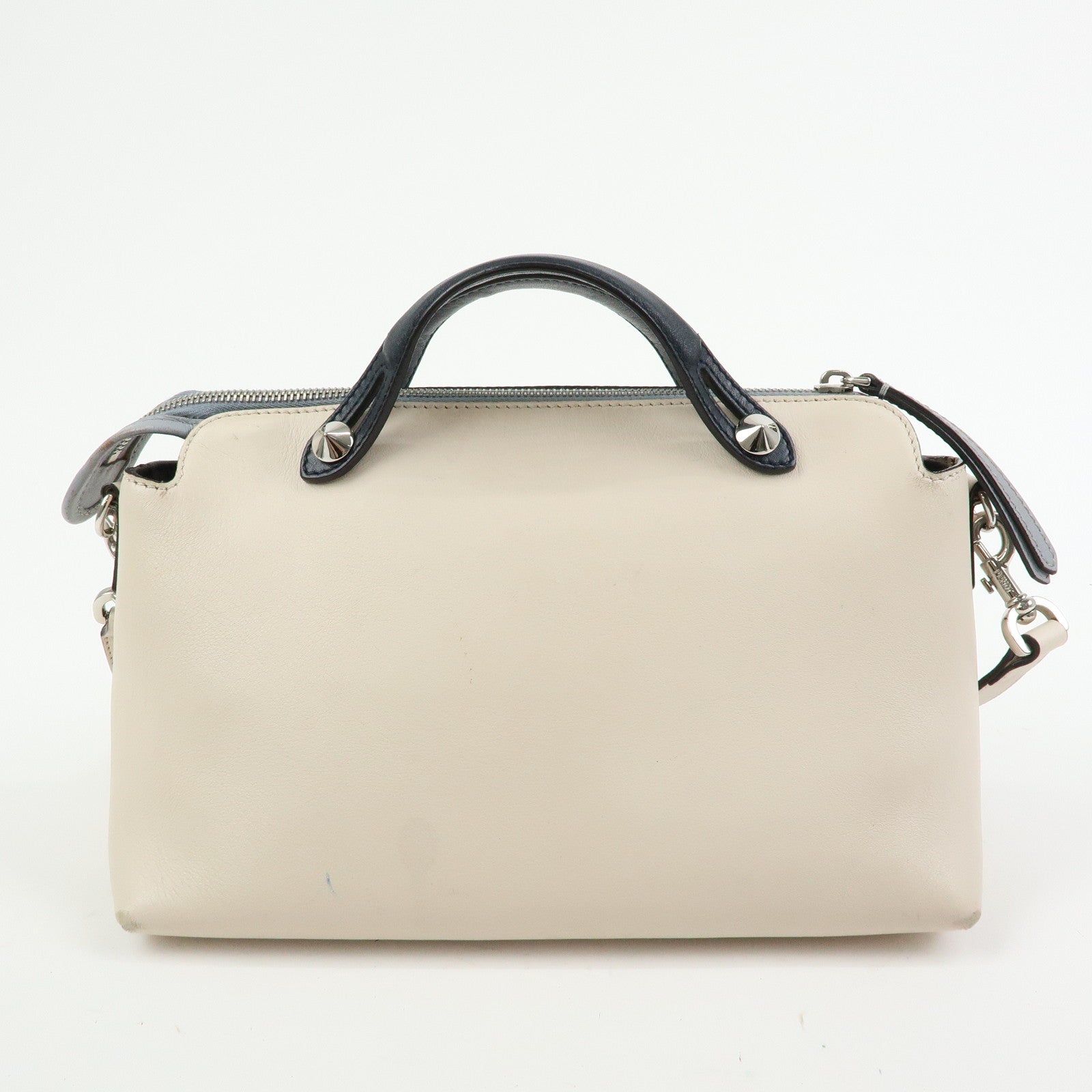 FENDI By The Way Leather Medium 2Way Hand Shoulder Bag Ivory 8BL124