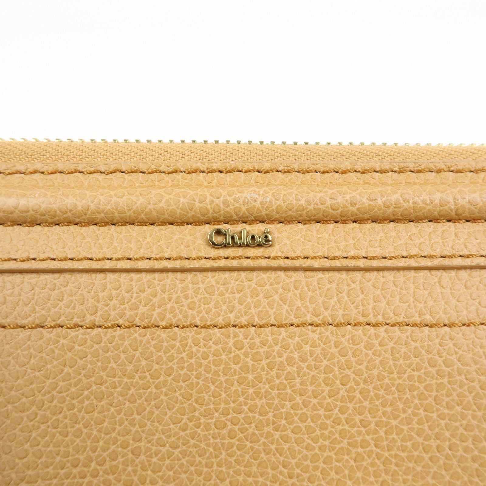 Chloe Paraty Leather Round Zippy Long Wallet Light Brown