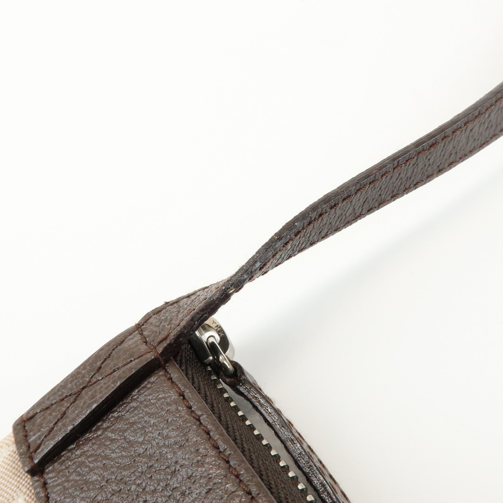 BVLGARI Logo Mania Monogram Canvas Leather Shoulder Bag Beige Brown
