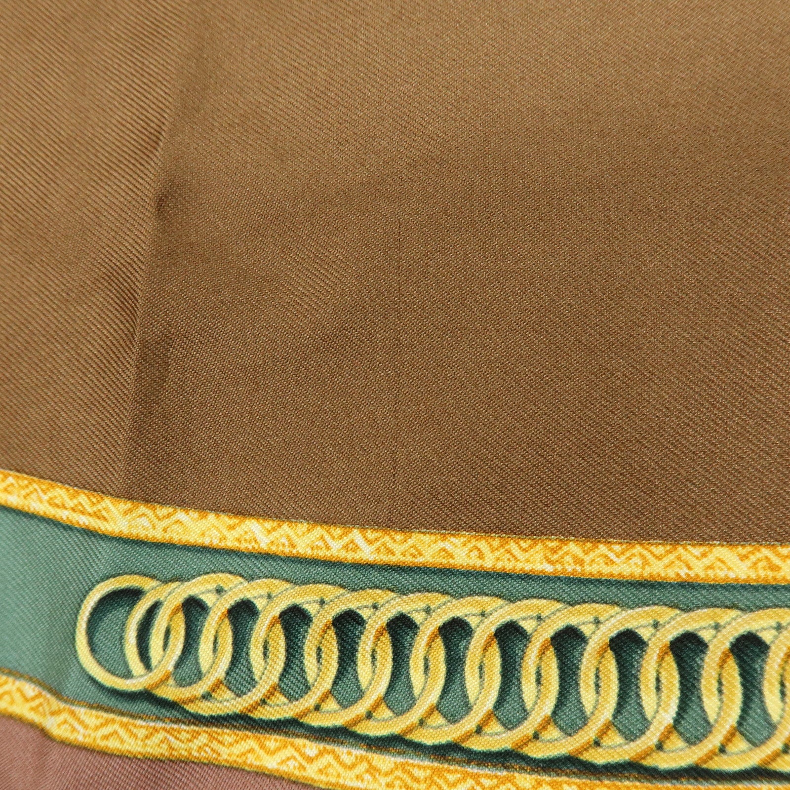 HERMES Carre 90 Set of 2 Silk 100% Scarf Black Gold Brown