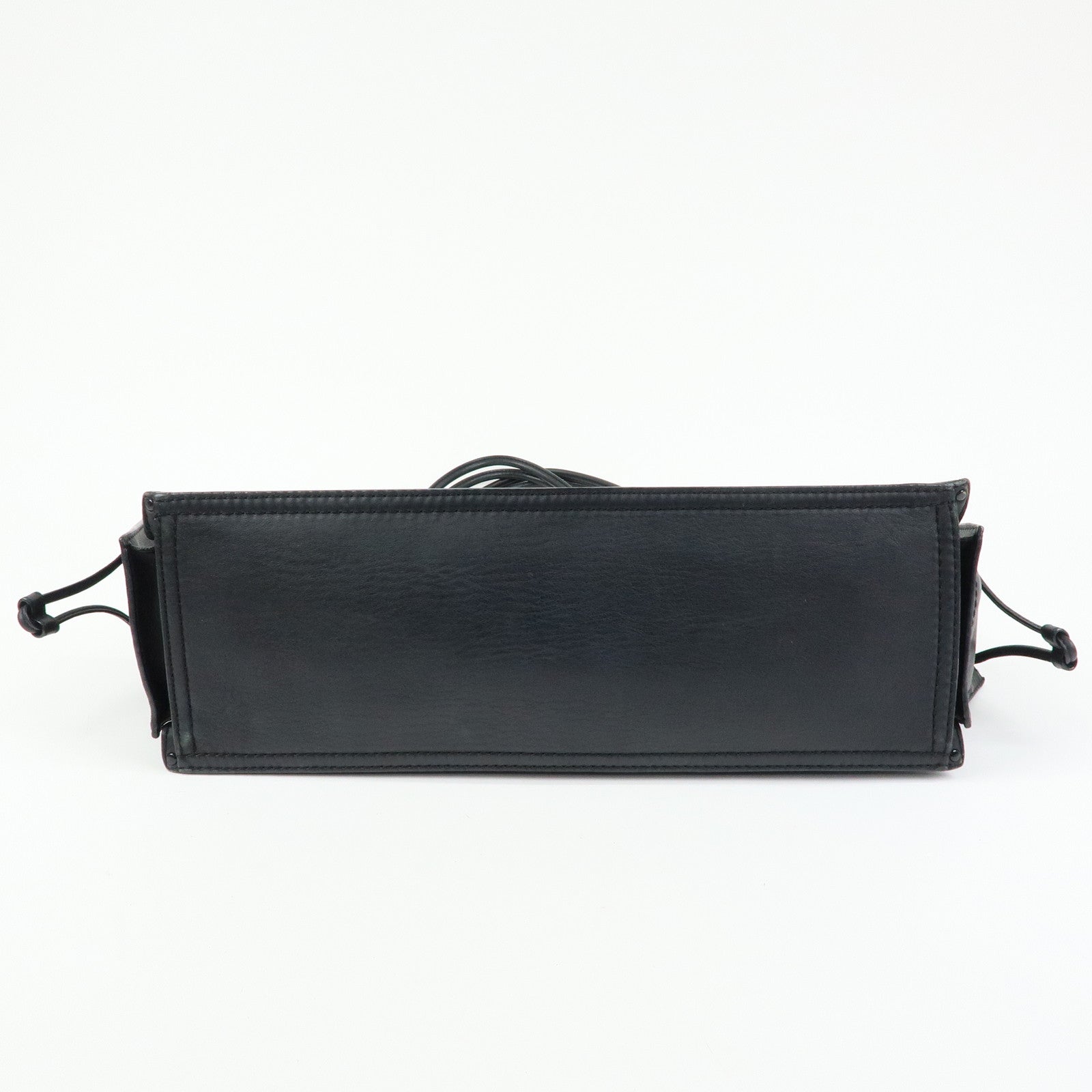 LOEWE Logo Studs Leather Shopper Tote Bag Shoulder Bag Black