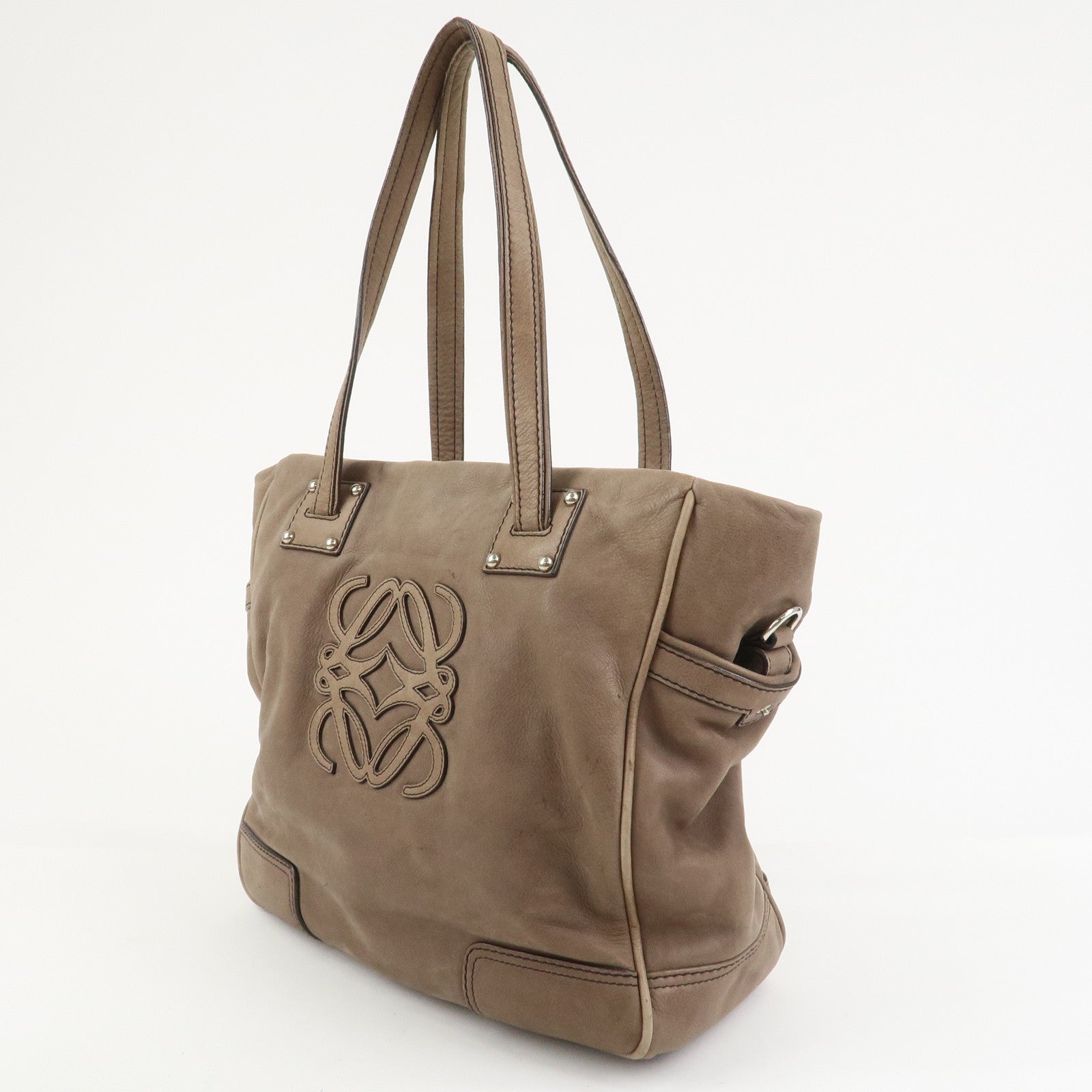 LOEWE Anagram Bolso Leather 2Way Bag Shoulder Bag Light Brown