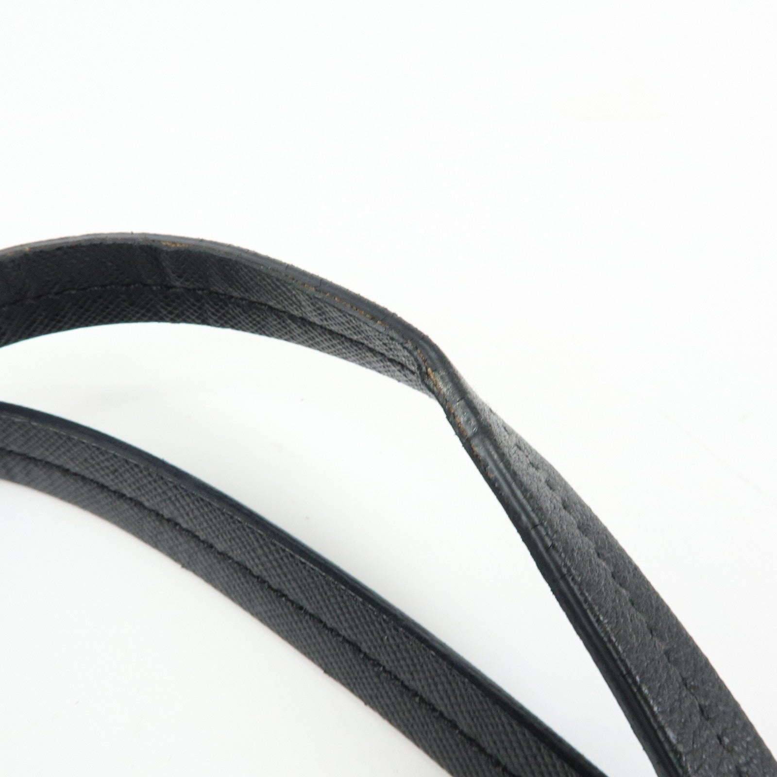 PRADA Logo Nylon Leather Tote Bag Shoulder Bag Hand Bag Black