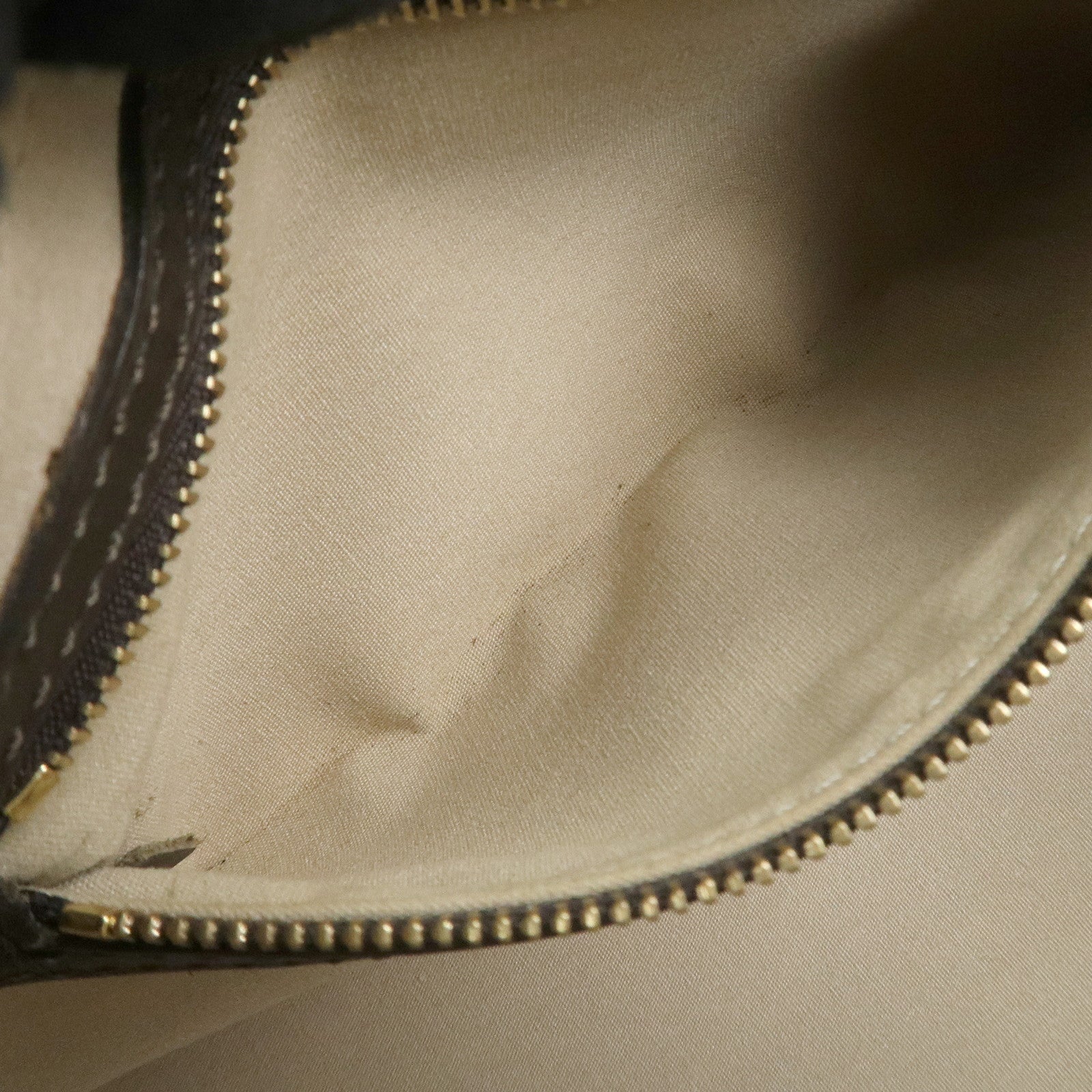 Louis Vuitton Monogram Mini Leather Canvas Hand Bag Khaki M92205 Used