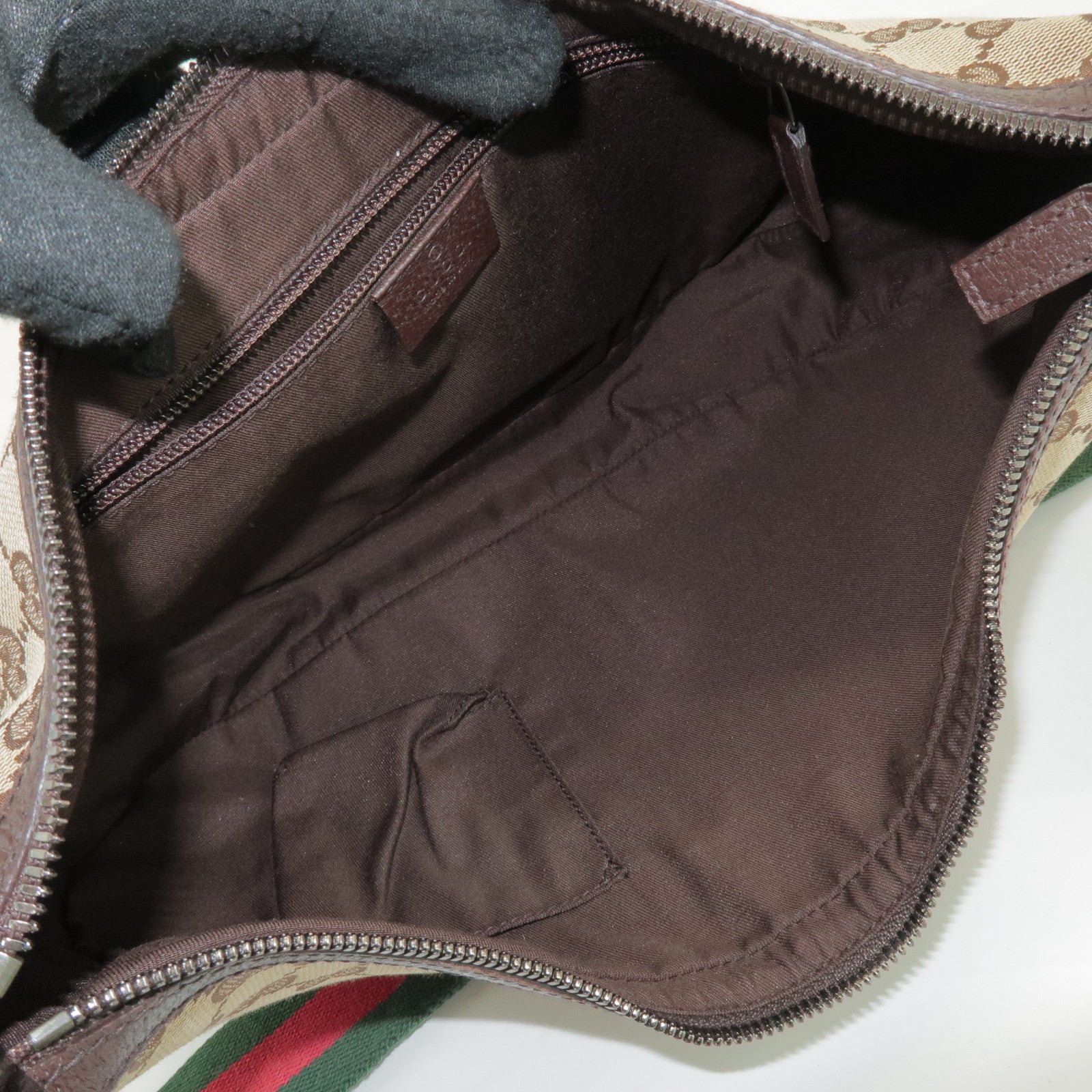 GUCCI Sherry GG Canvas Leather Shoulder Bag Body Bag Beige 122790