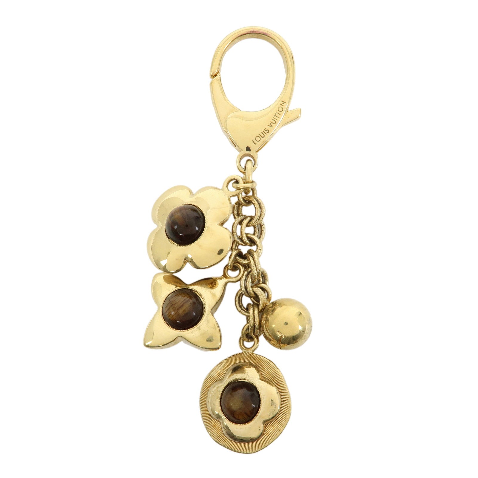 Louis Vuitton Metal Bijou Sac Tresor Bag Charm Gold Brown M66349