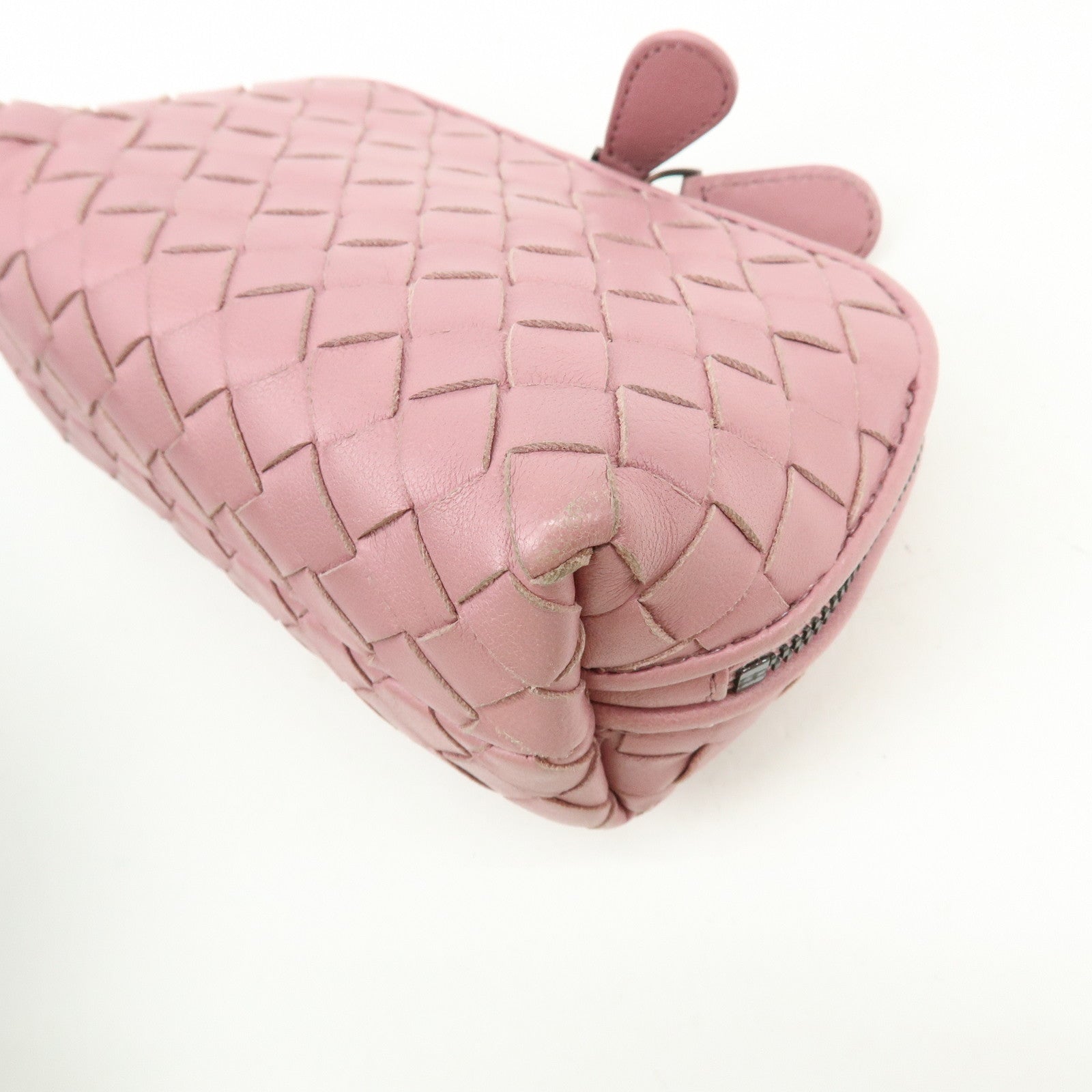 BOTTEGA VENETA Intrecciato Leather Pouch Cosmetic Pouch Pink