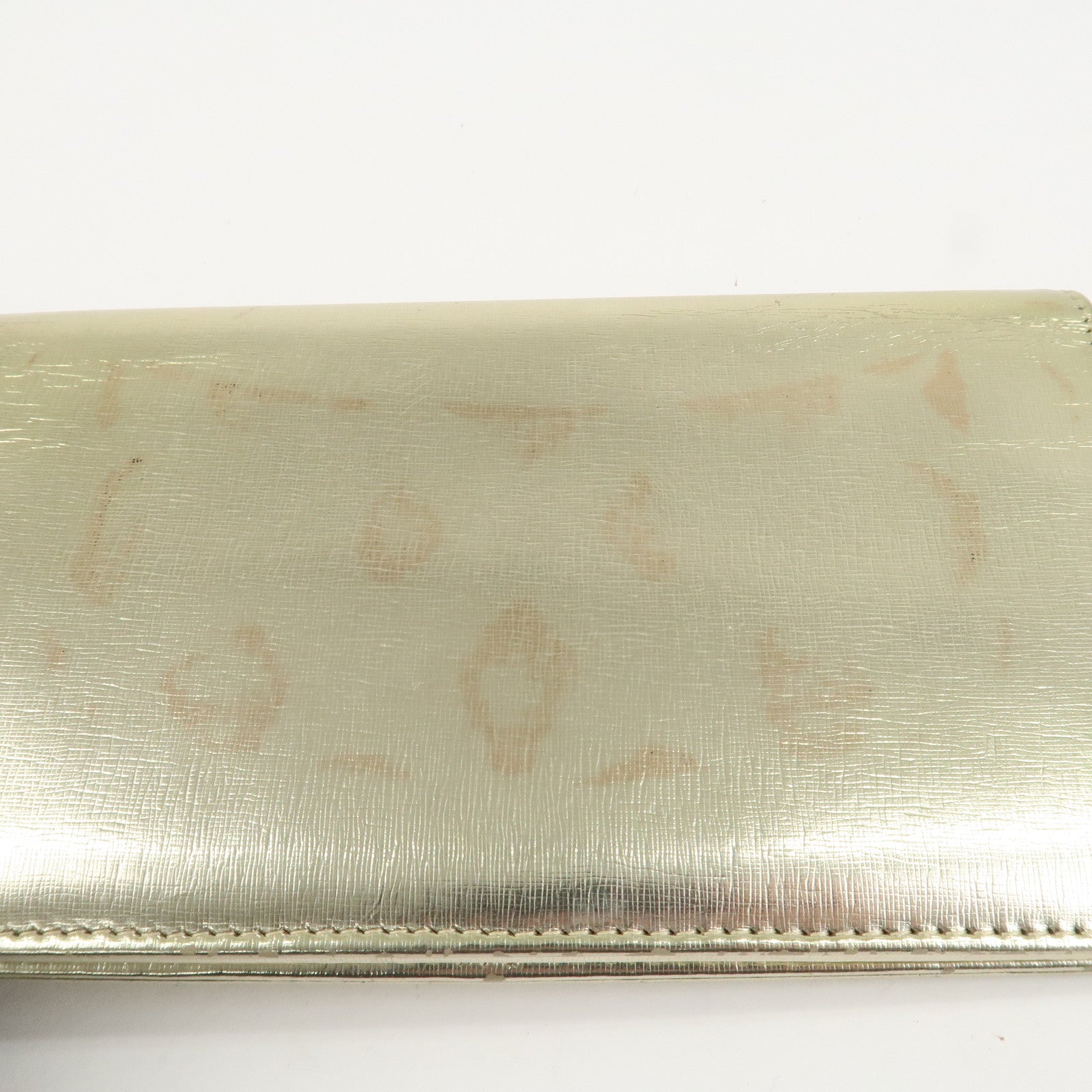 CHANEL Leather Coco Mark Long Wallet Gold Gold Hardware A27156 Used