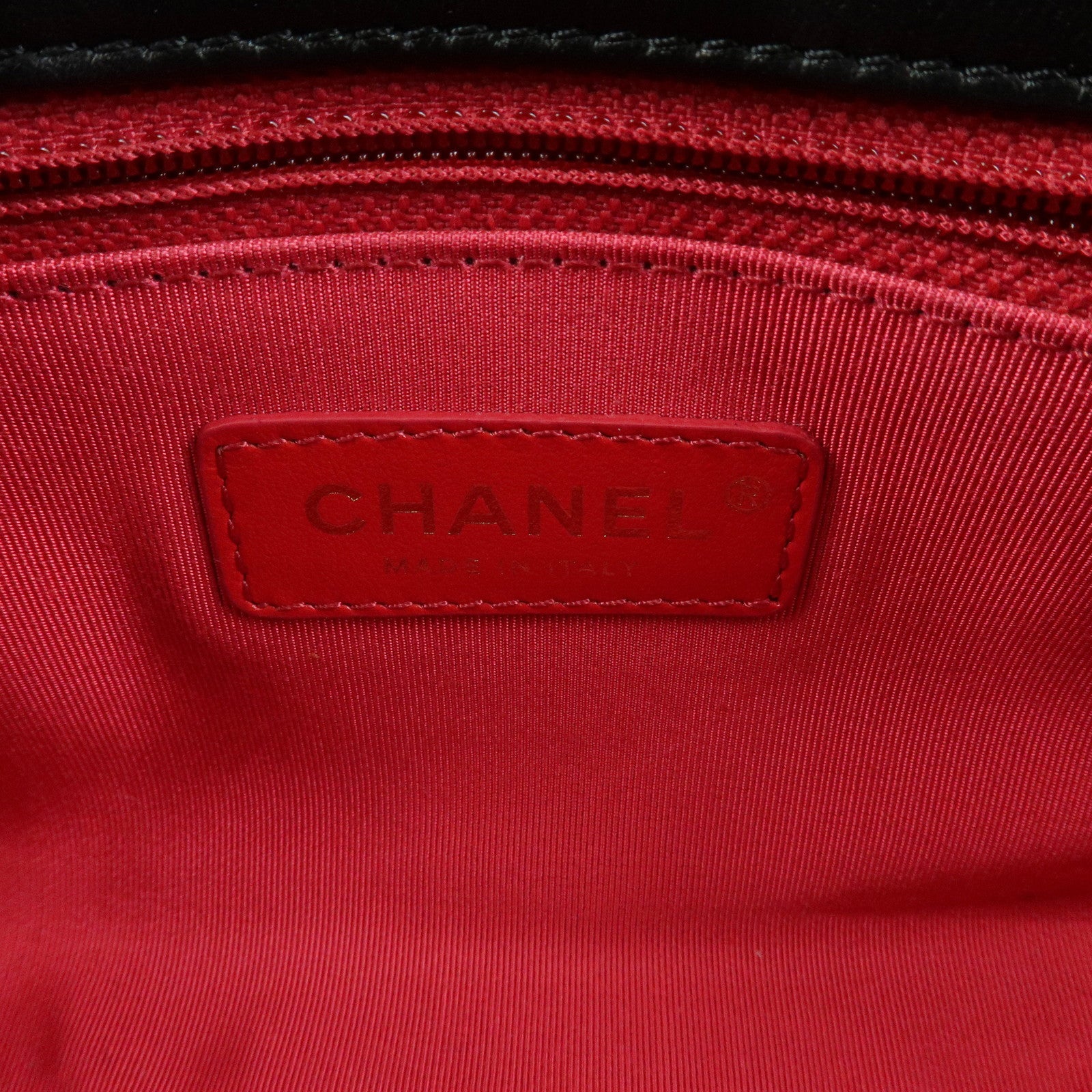CHANEL Mini Matelasse Lamb Skin Logo Flap Chain Shoulder Bag Black