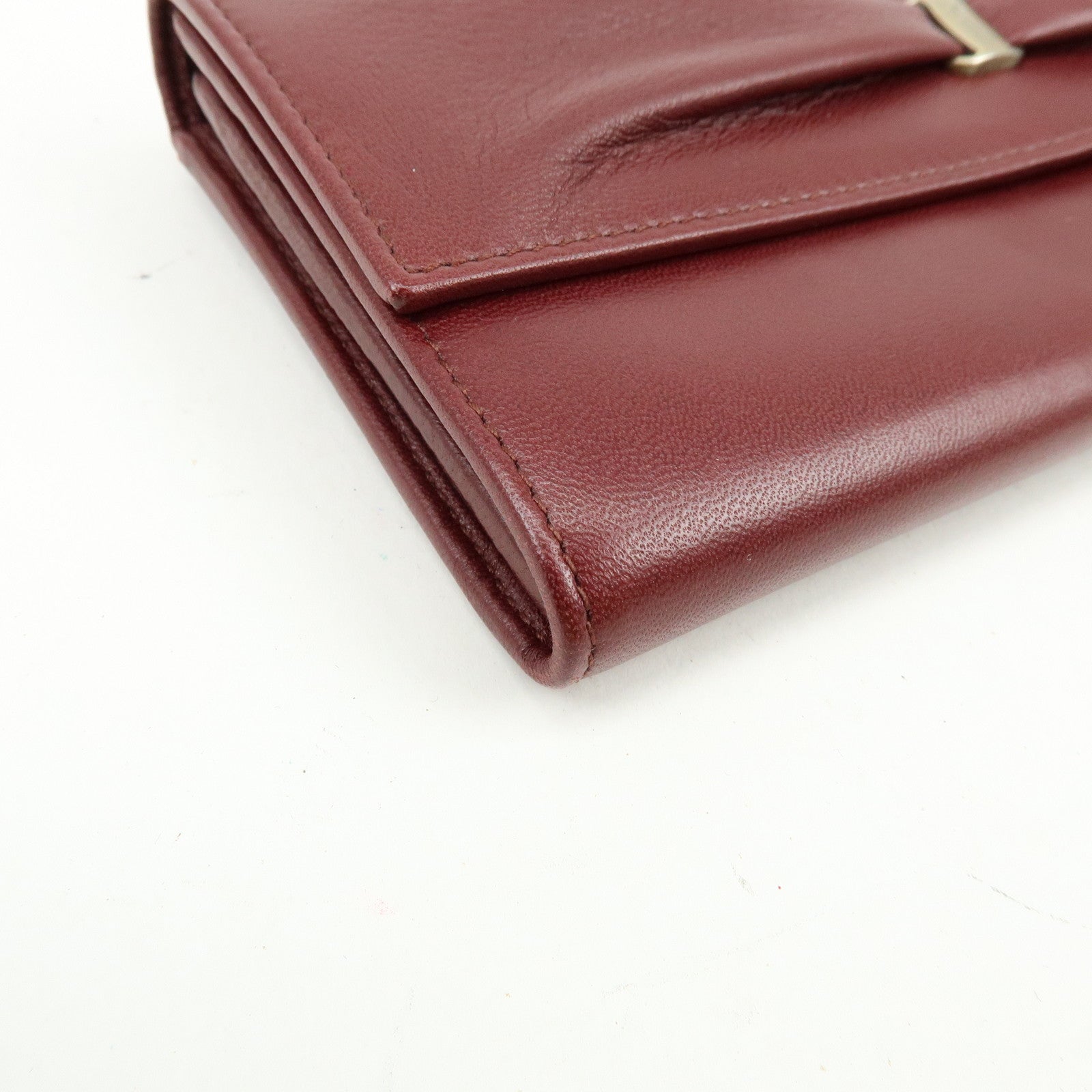 Ferragamo Vara Leather Long Wallet Bordeaux