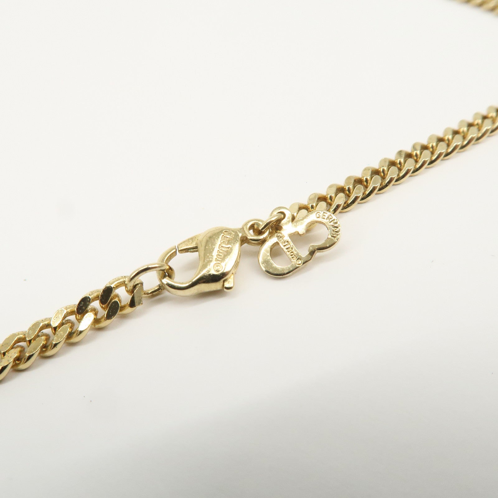 Christian Dior CD Logo Metal Necklace Gold