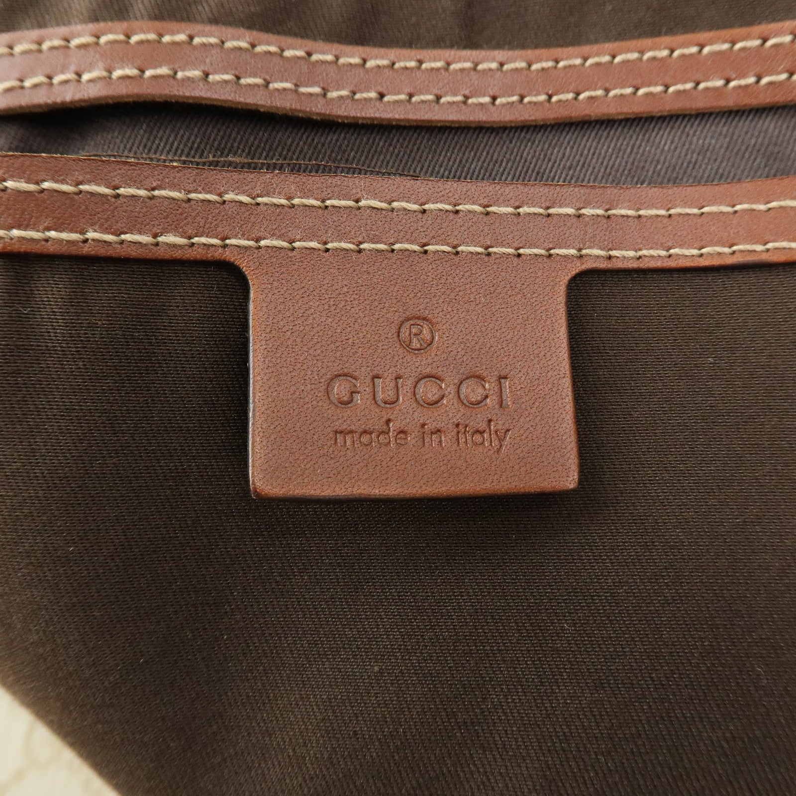 GUCCI Sherry GG Supreme Leather Boston Bag Ivory 189688