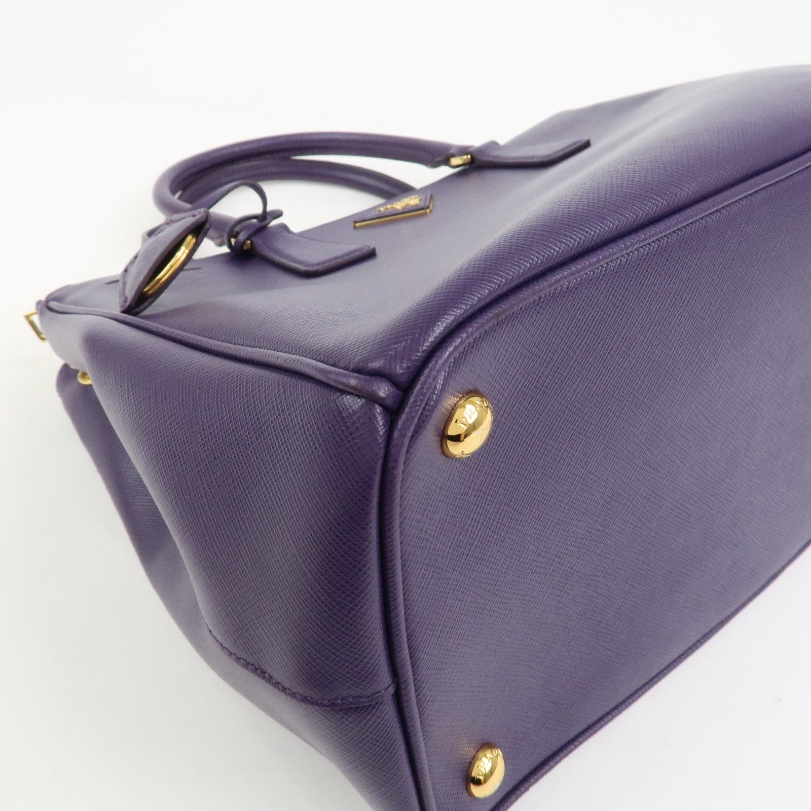 PRADA Saffiano Leather Galleria 2Way Bag Hand Bag Purple BN1786
