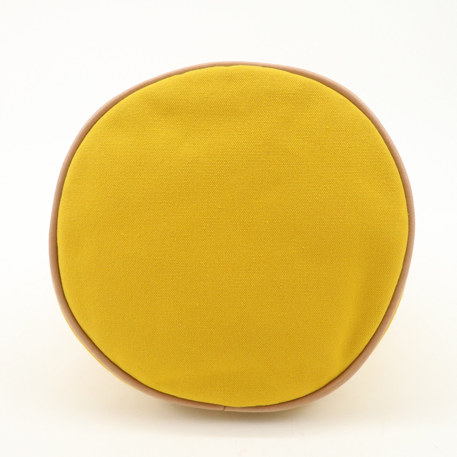 HERMES Porochon Mimil Canvas Leather PM Shoulder Bag Yellow