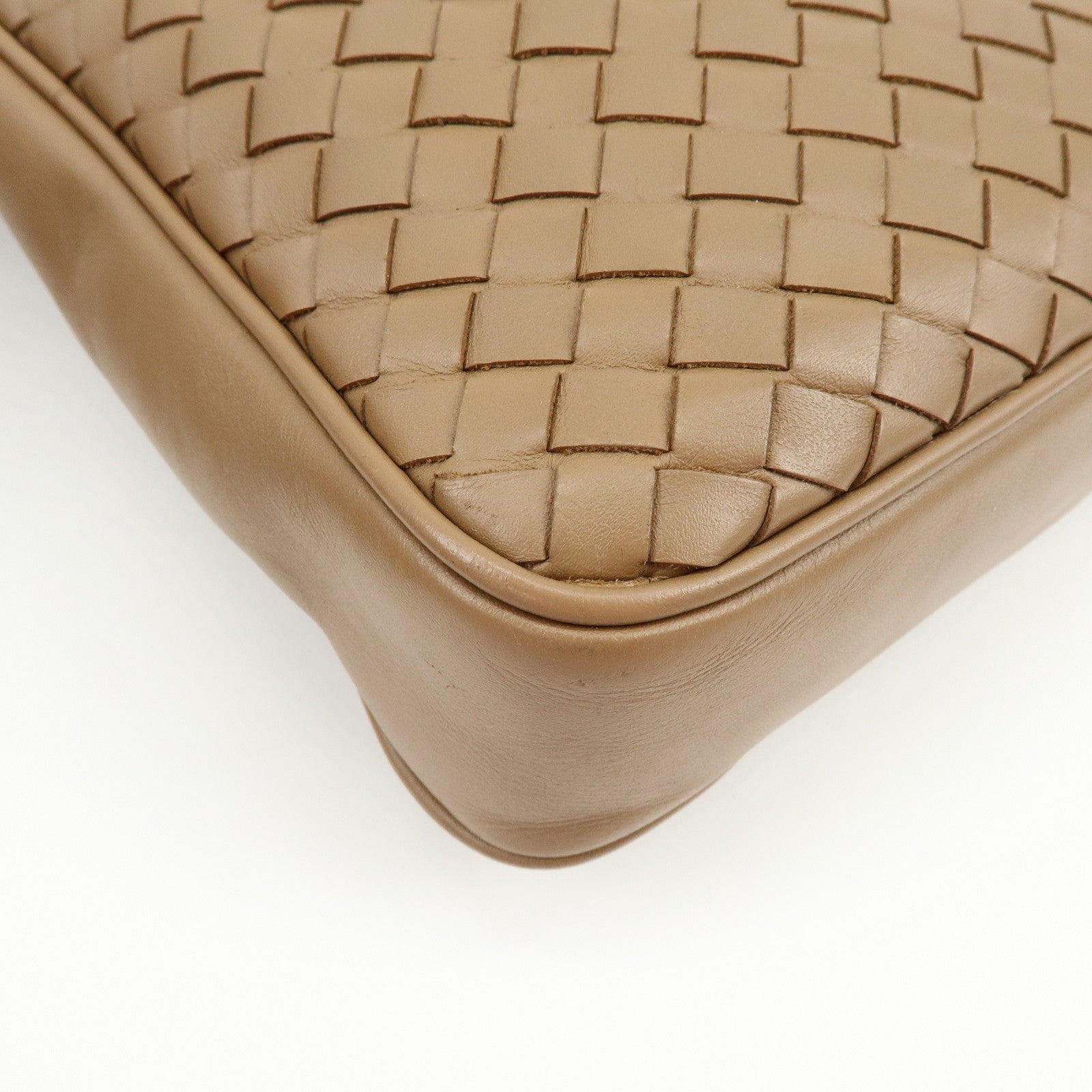 BOTTEGA VENETA Intrecciato Leather Shoulder Crossbody Bag Beige