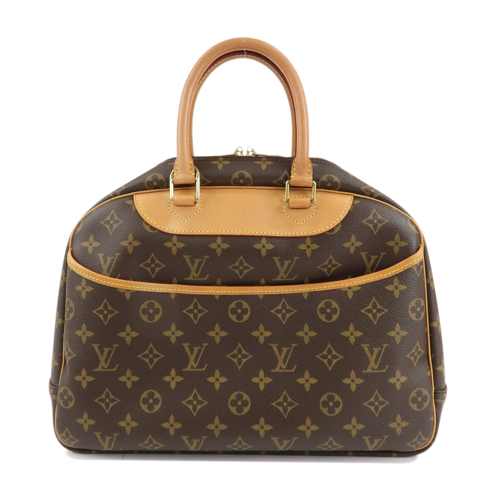 Louis Vuitton Monogram Deauville Hand Bag Brown M47270 Used