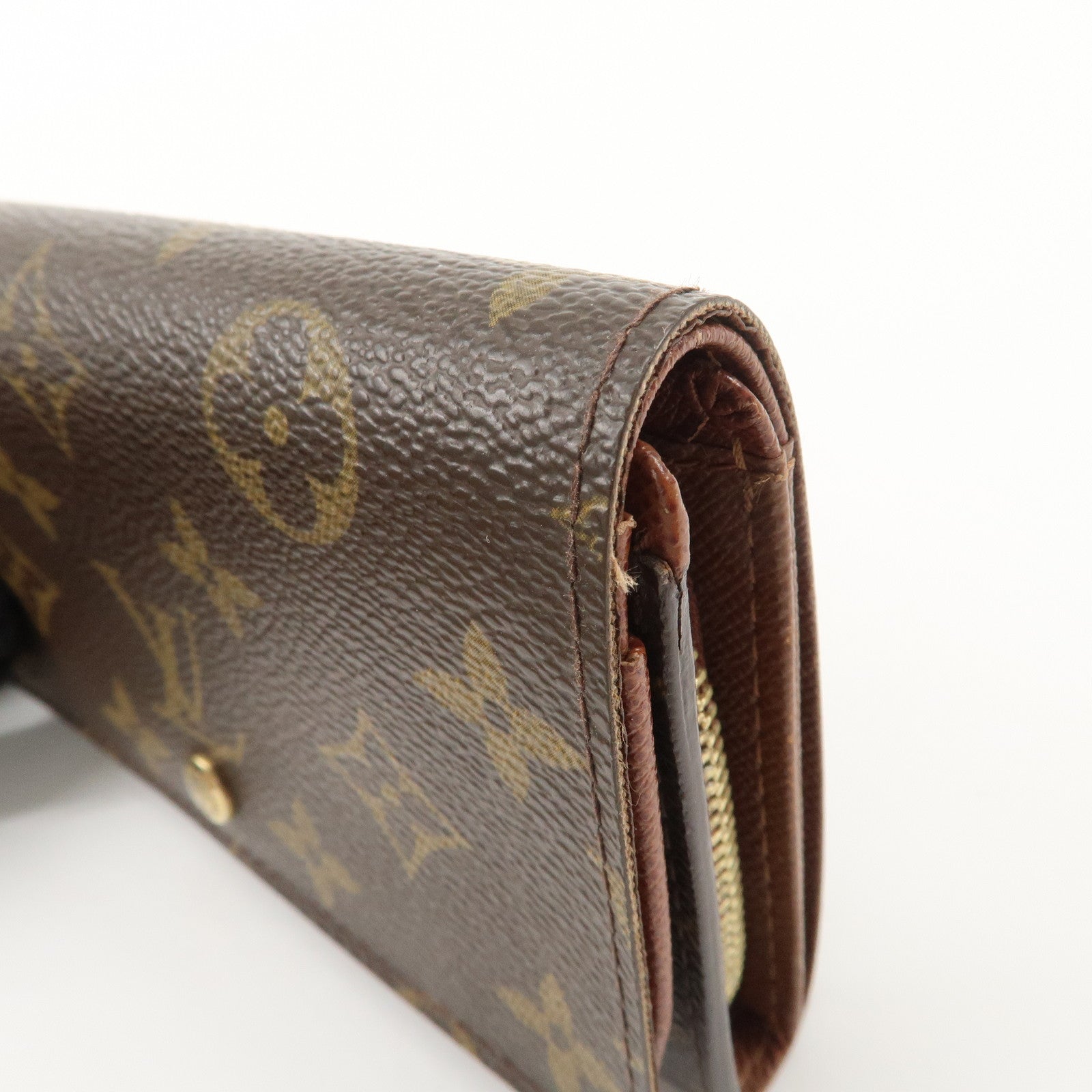 Louis Vuitton Monogram Porte Monnaie Billets Tresor Wallet M6173 Used