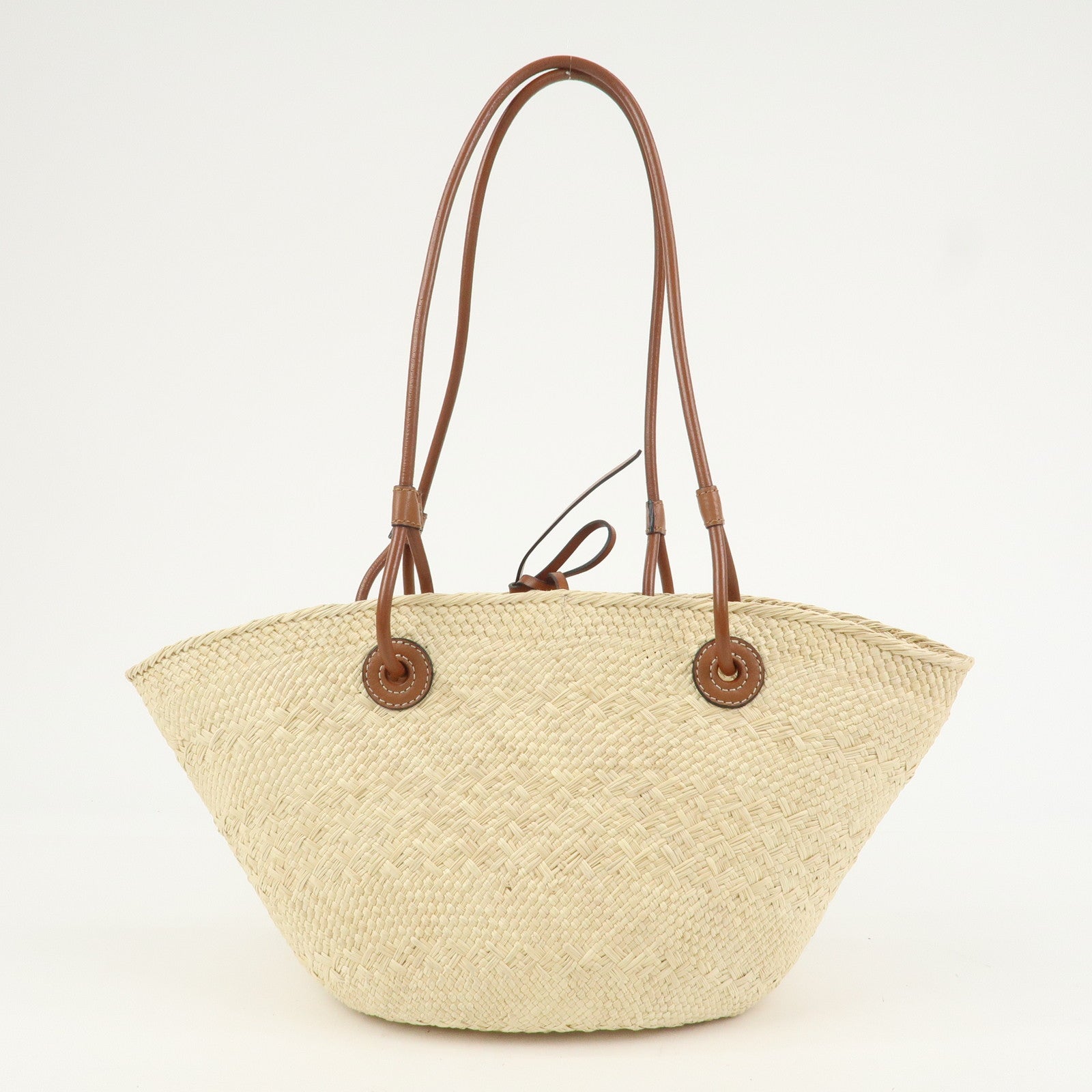 LOEWE Anagram Raffia Basket Bag Shoulder Bag Mini Tote Bag Natural