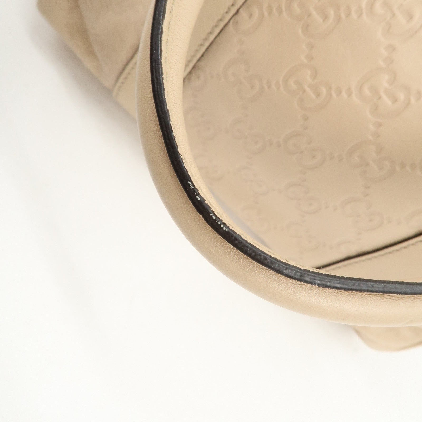 GUCCI Guccissima Leather Mini Boston Bag Pink Beige 193604